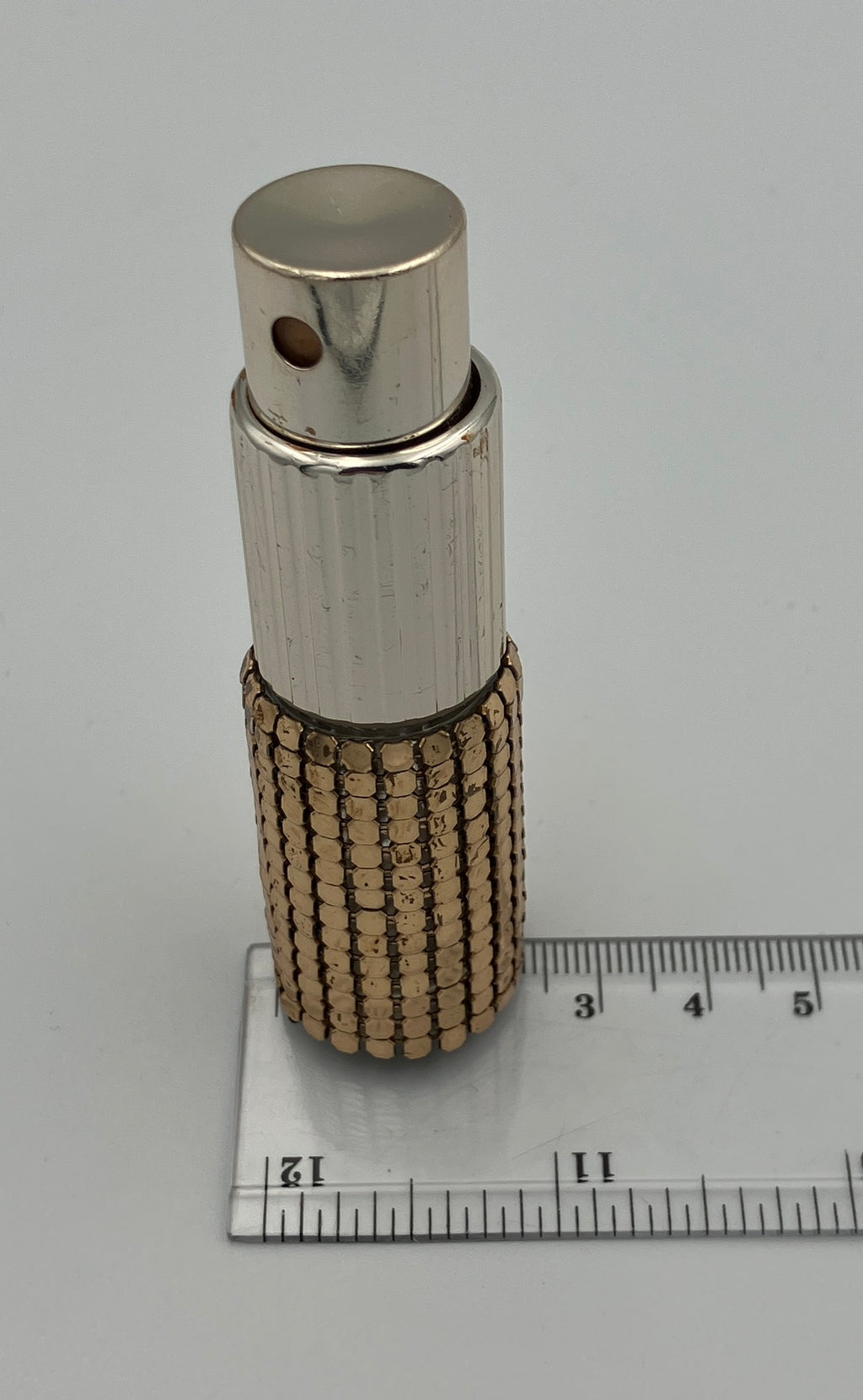 Vintage Glomesh Perfume Spray Atomiser Bottle Gold Mesh
