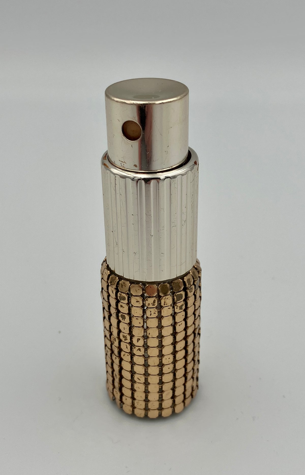 Vintage Glomesh Perfume Spray Atomiser Bottle Gold Mesh
