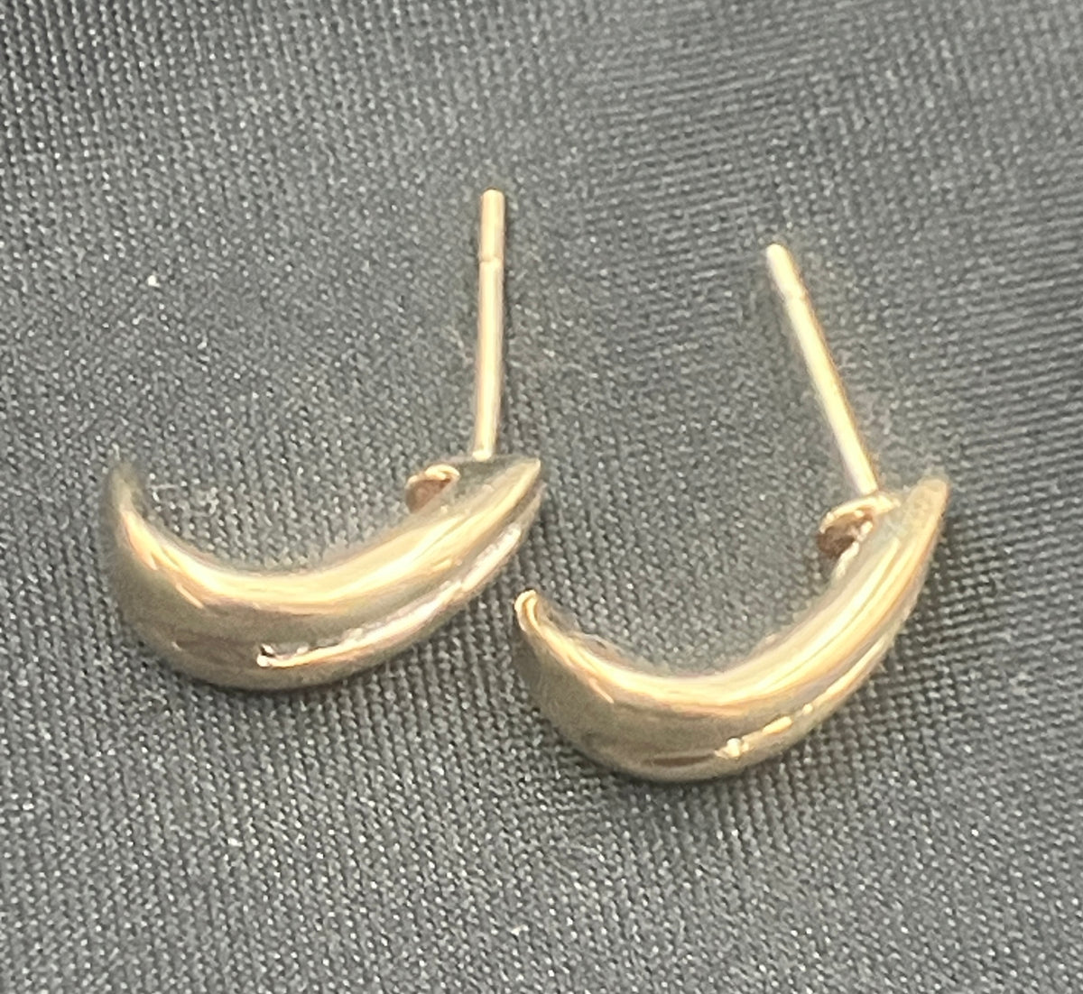 Vintage 9ct Gold Brilliant Cut Diamond Channel Set Half Hoop Earrings 375