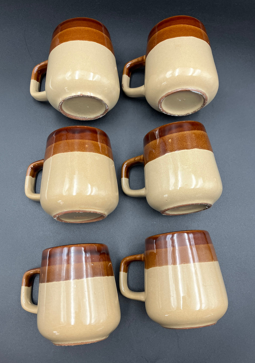 Vintage Mugs Wooden Coffee House with 6 Stoneware Mugs