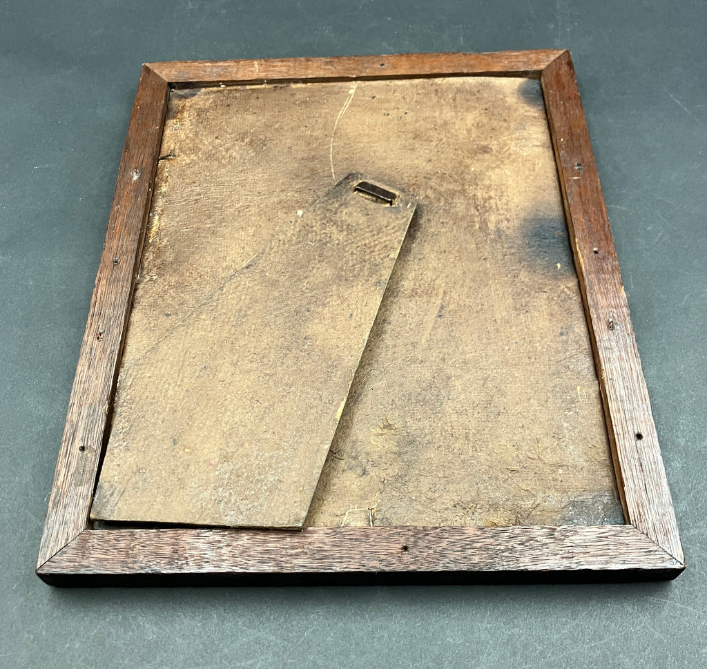 Antique Wooden Photo Frame Wood Carved 23.5cm X 28cm Rustic Vintage