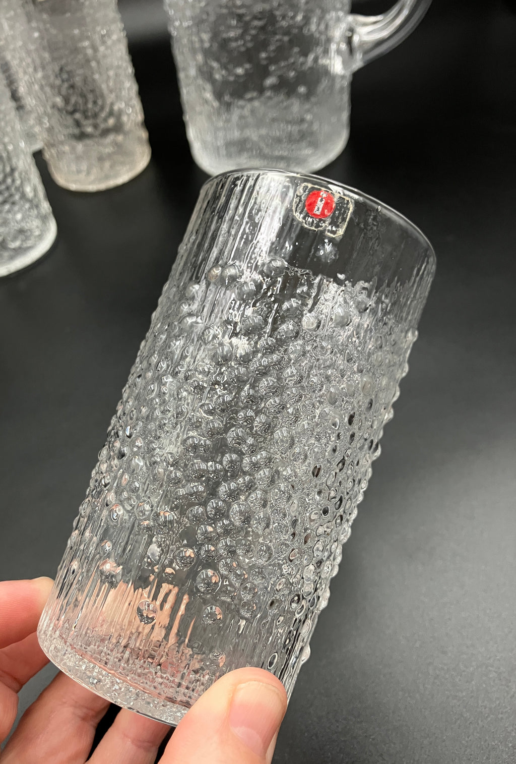 Share Iittala Hopla Glasses X4 & Pitcher Set by Tapio Wirkkala Made In Finland 1970s