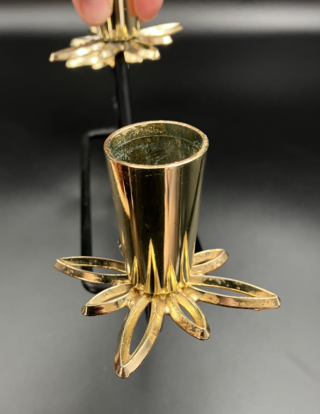 Mid Century Modern Candle Holder Starburst Candlestick Holder Rare