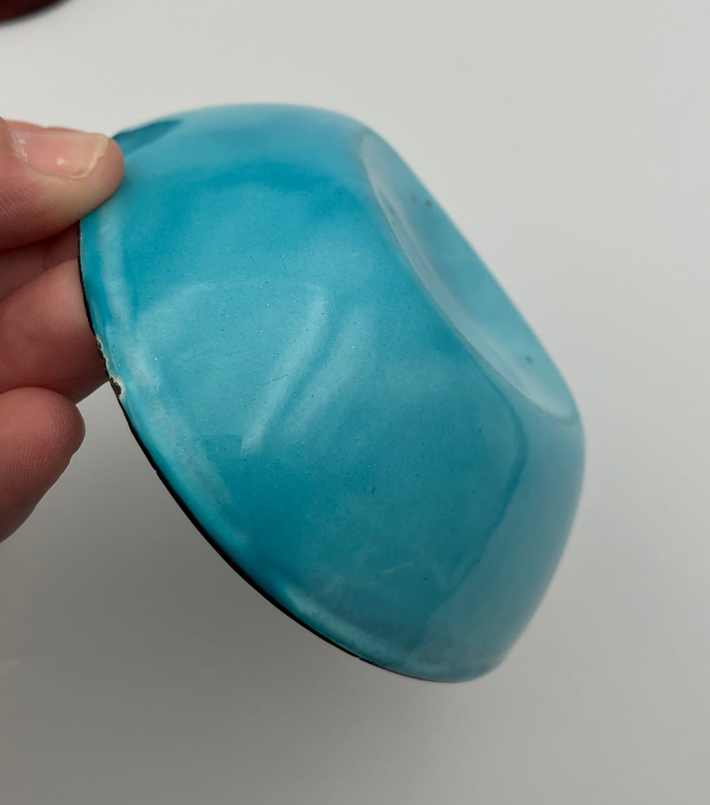 Mid Century Enamel Arne Erker Kockums Sweden Bowls Set Of 4 - 9.5cm Wide