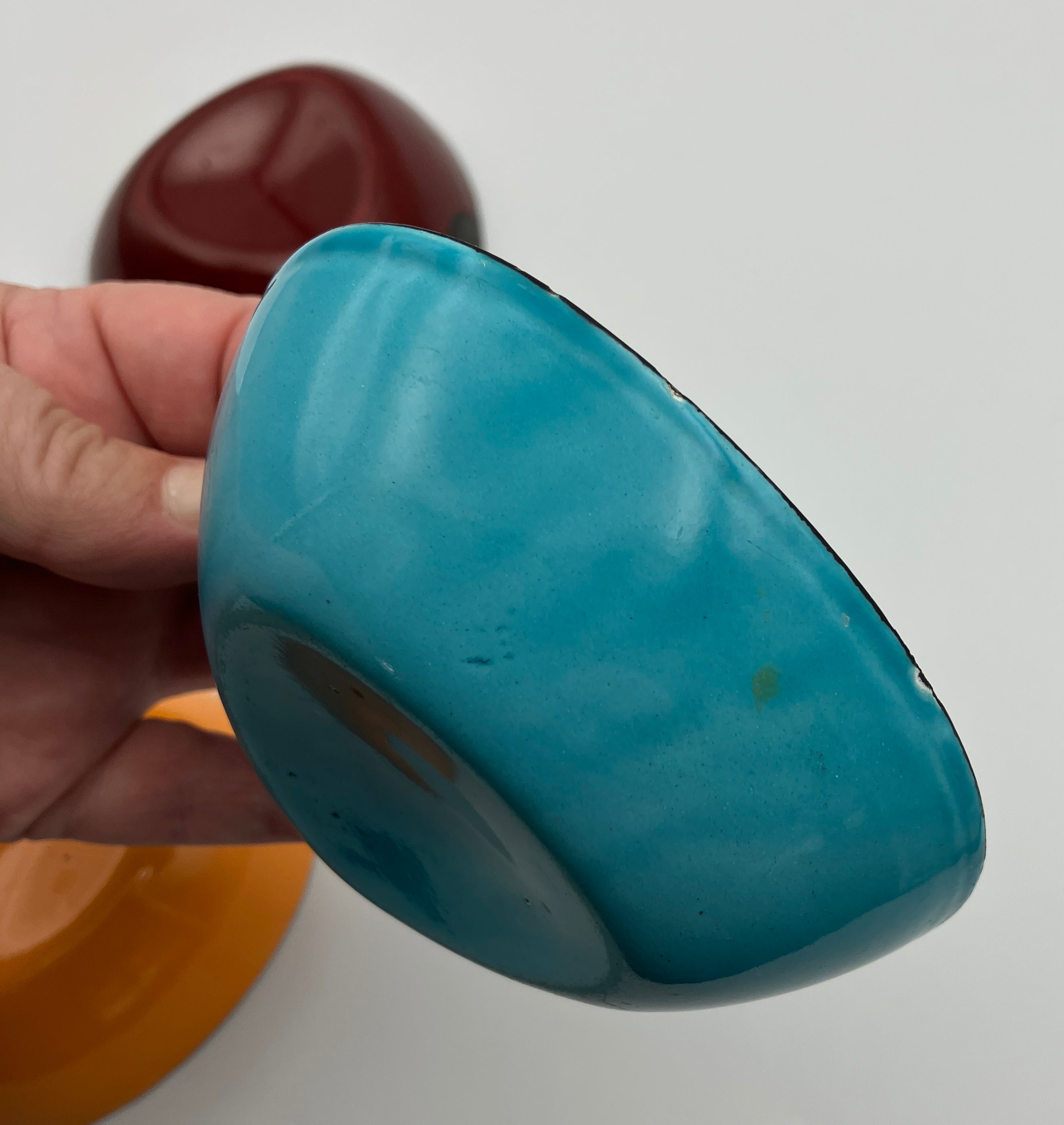 Mid Century Enamel Arne Erker Kockums Sweden Bowls Set Of 4 - 9.5cm Wide