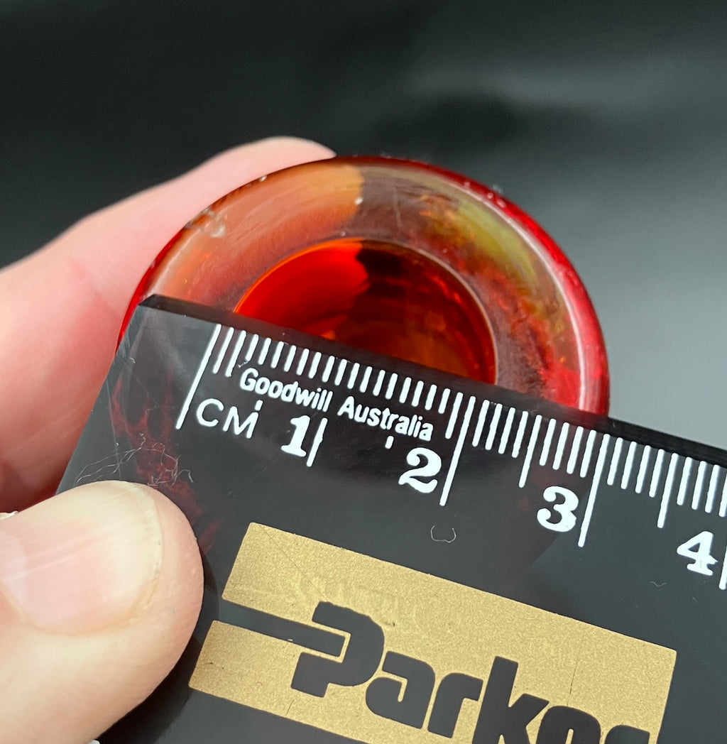 Vintage Orange Amberina Genie Bottle Diamond Cut - No Lid - 38cm Height