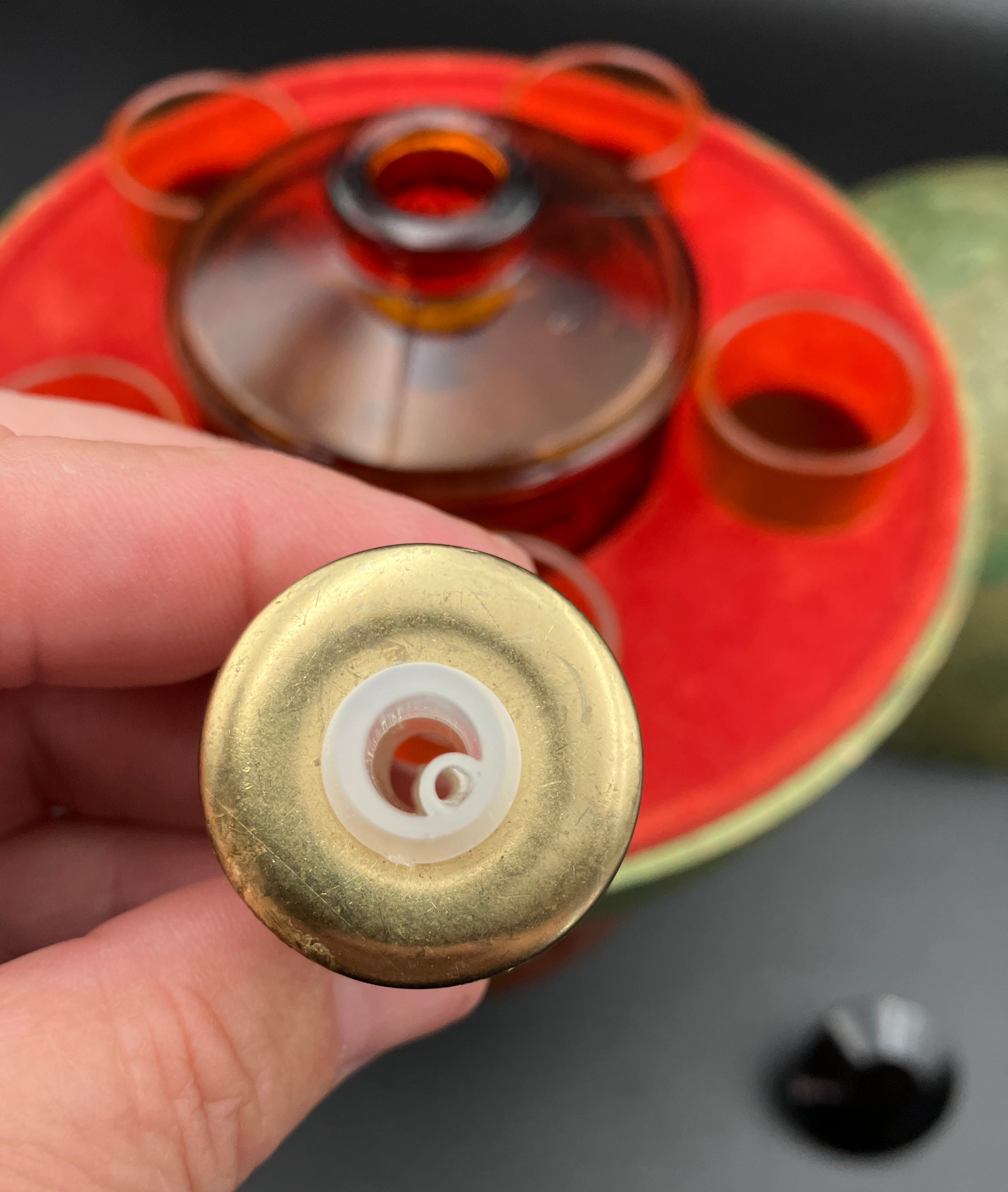 Vintage Globe Secret Decanter Set - Golden Crown ~ Made In Hong Kong