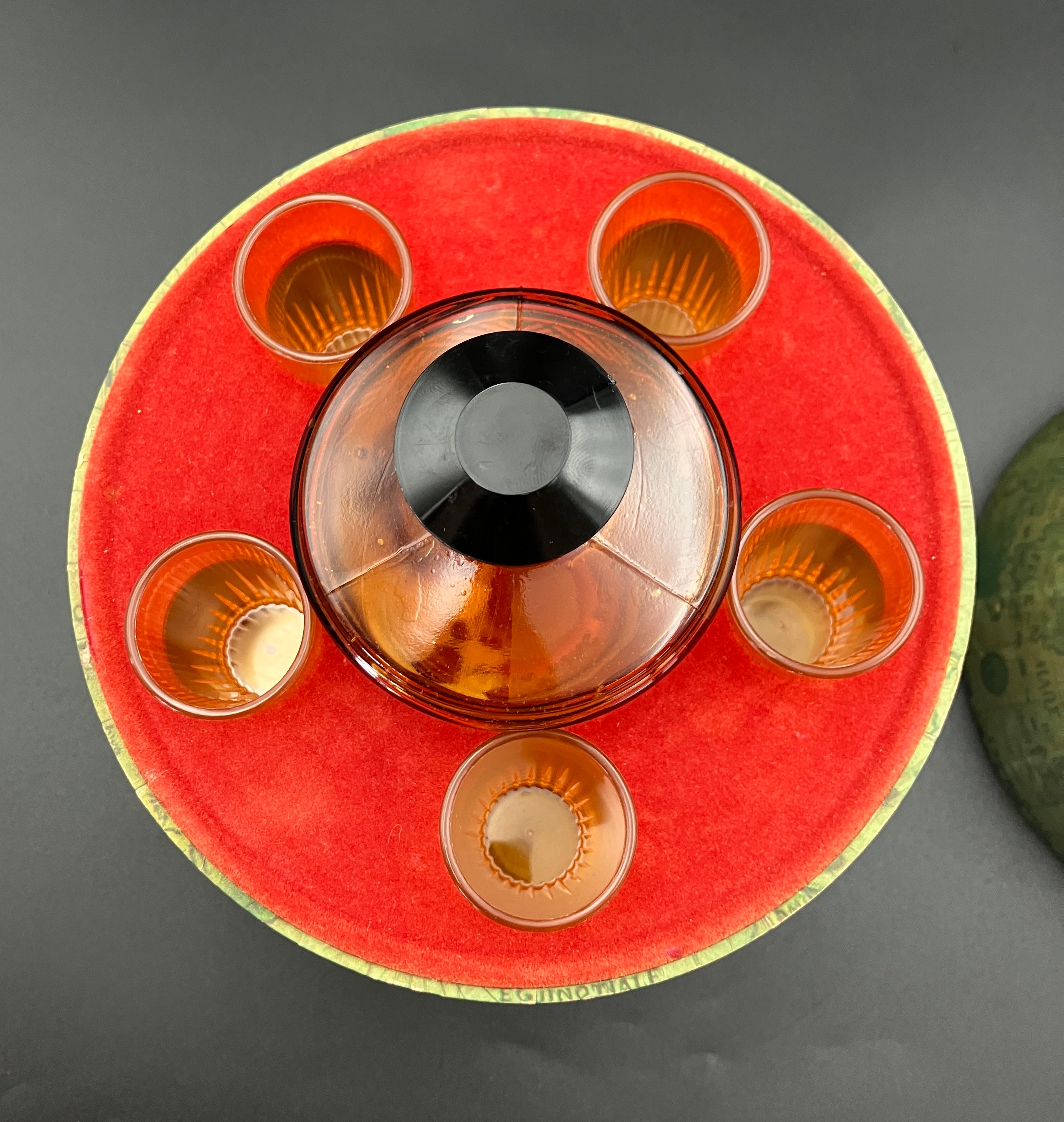 Vintage Globe Secret Decanter Set - Golden Crown ~ Made In Hong Kong