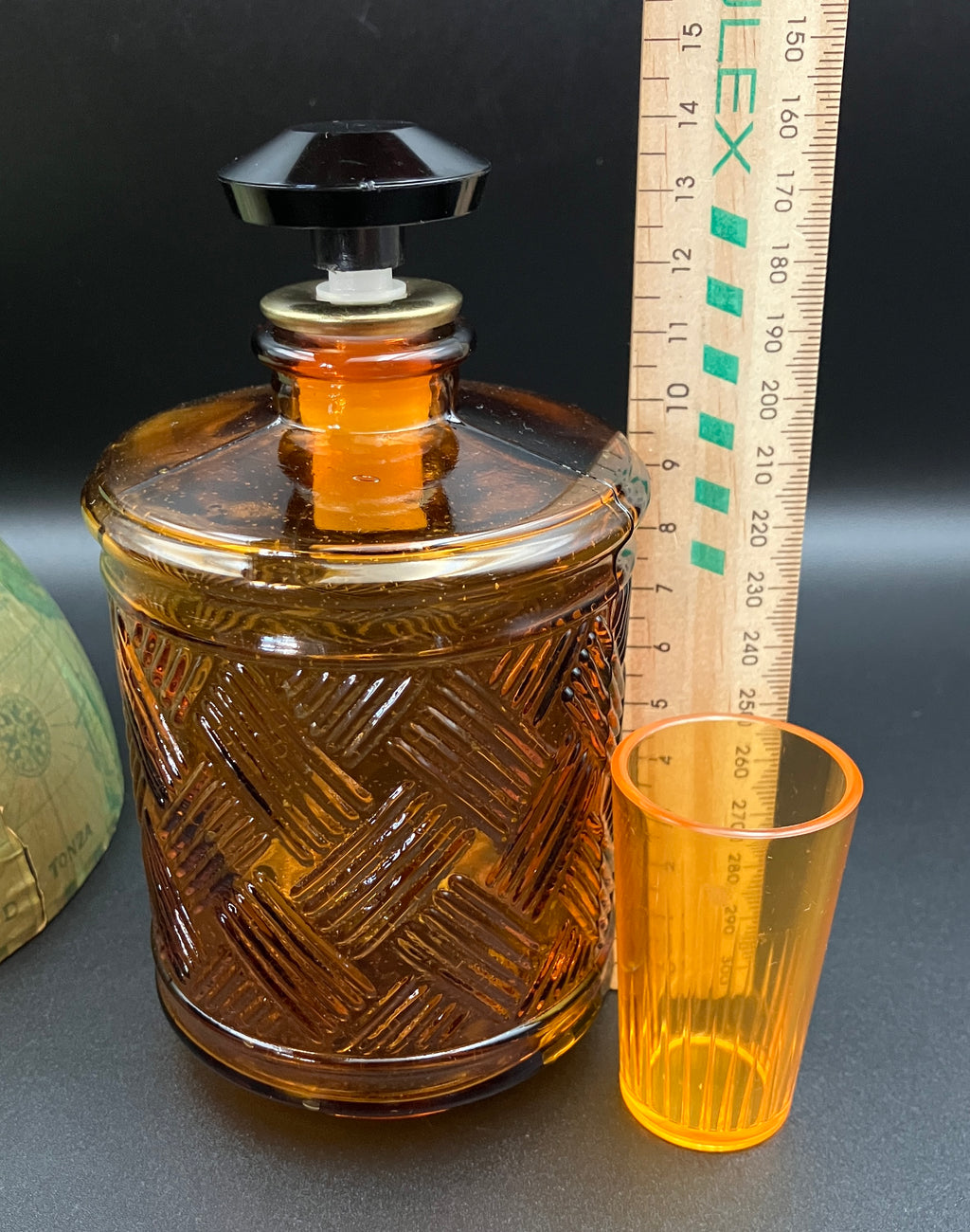 Vintage Globe Secret Decanter Set - Golden Crown ~ Made In Hong Kong