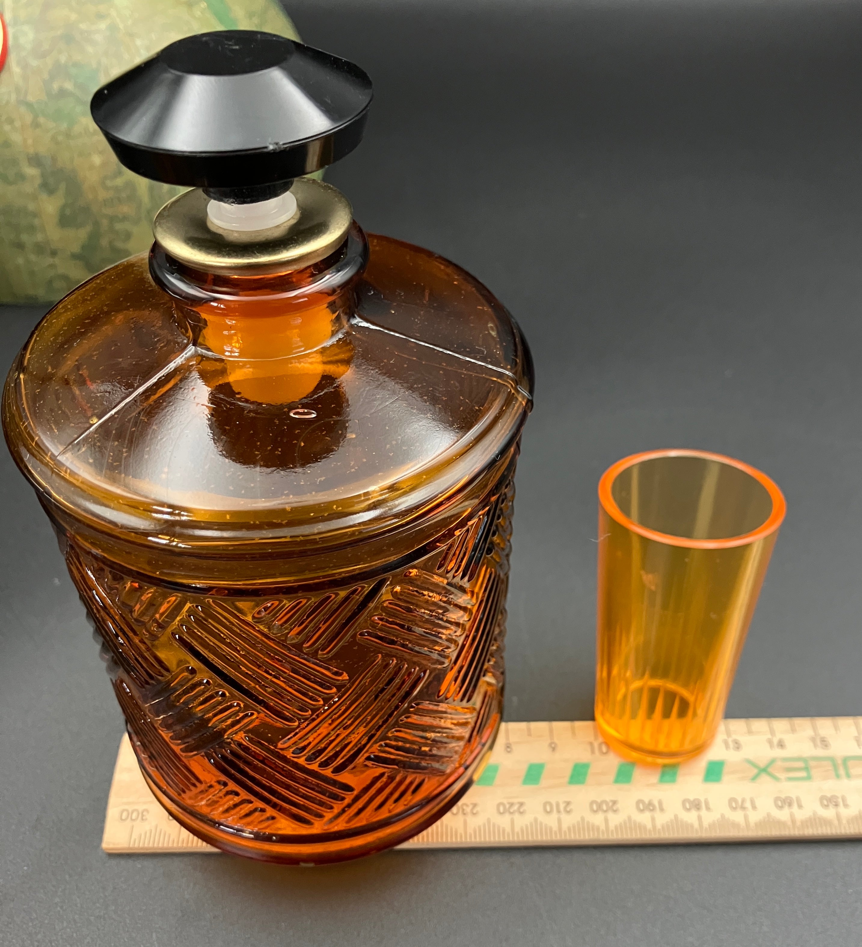 Vintage Globe Secret Decanter Set - Golden Crown ~ Made In Hong Kong