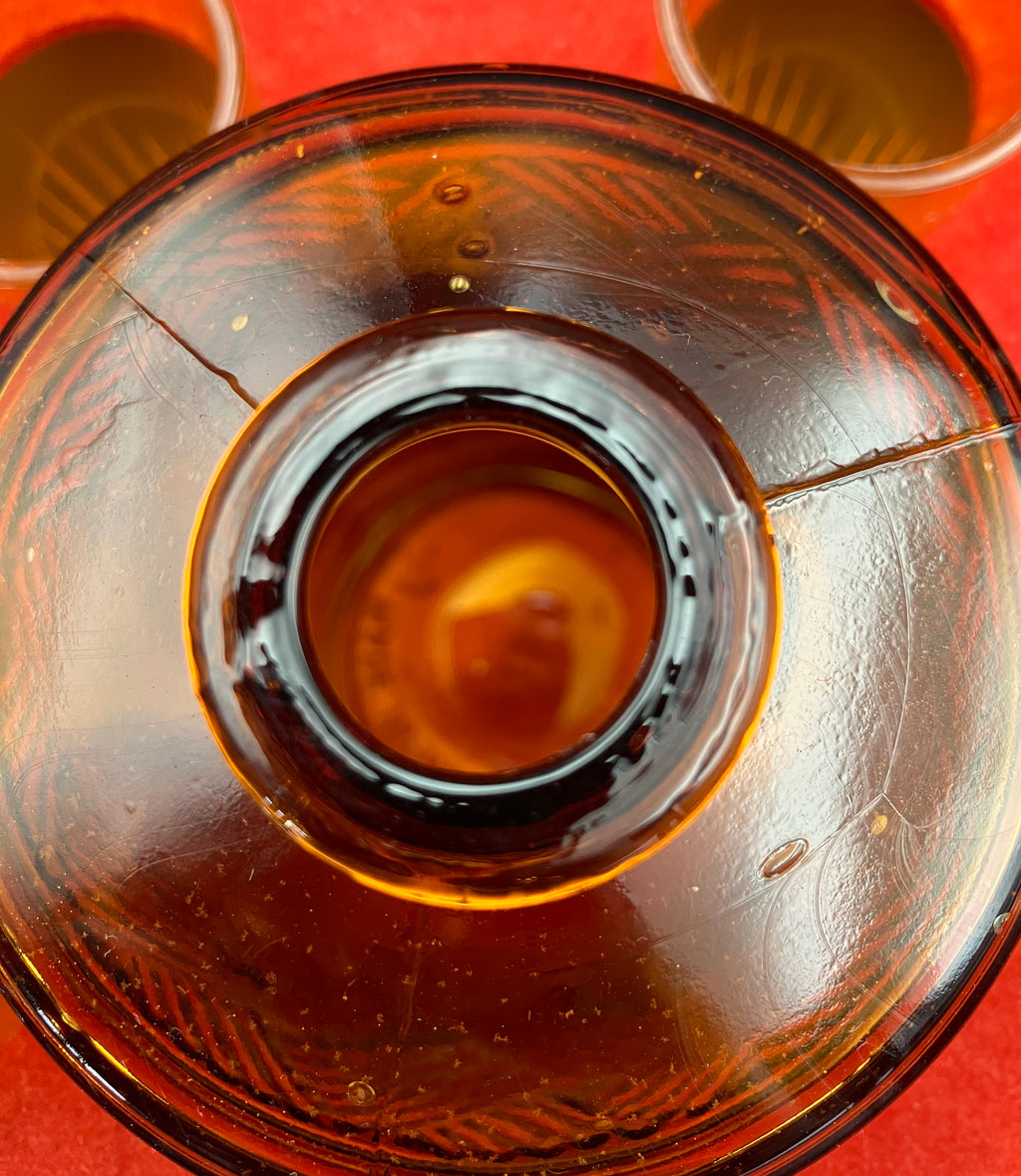 Vintage Globe Secret Decanter Set - Golden Crown ~ Made In Hong Kong