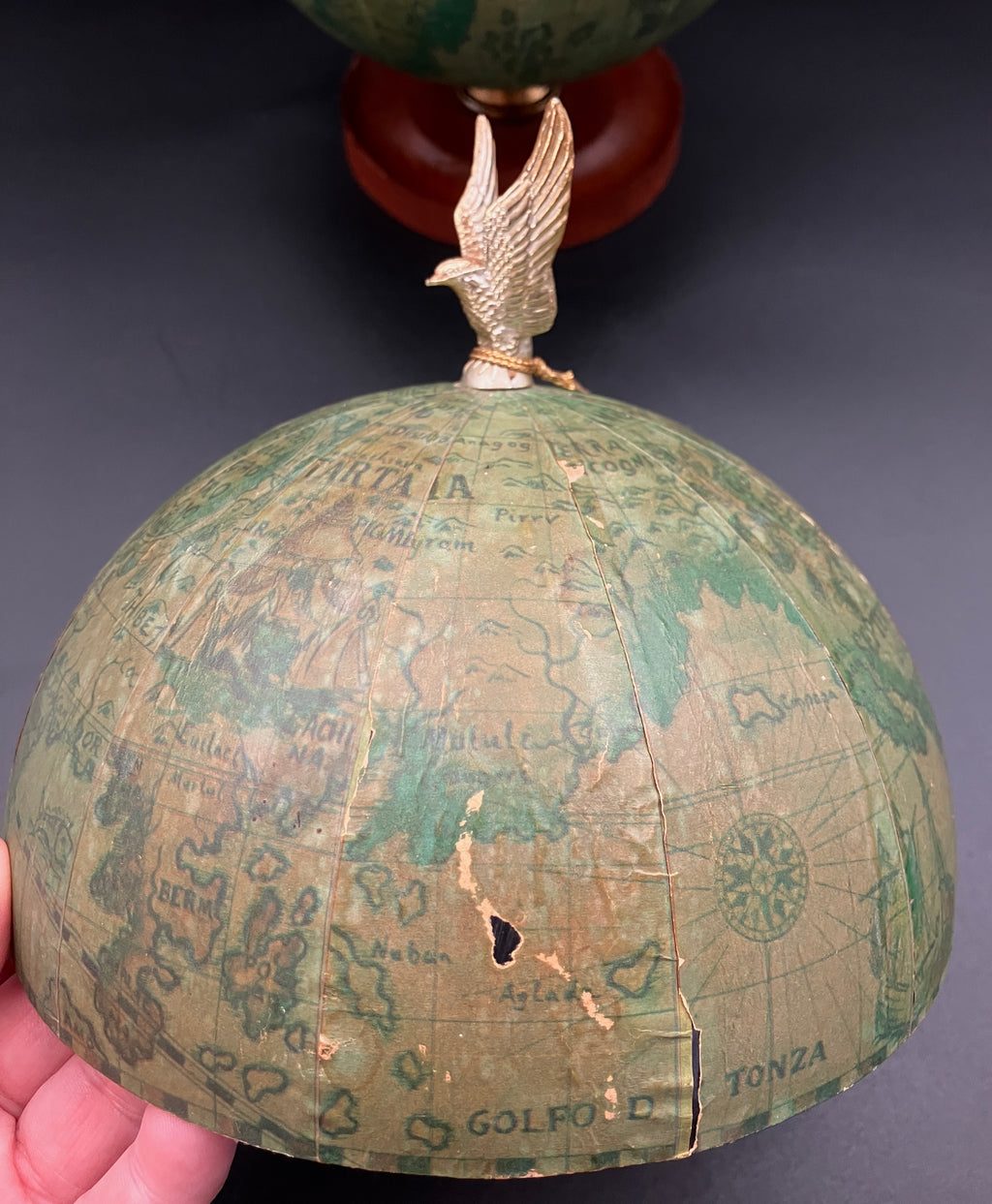 Vintage Globe Secret Decanter Set - Golden Crown ~ Made In Hong Kong