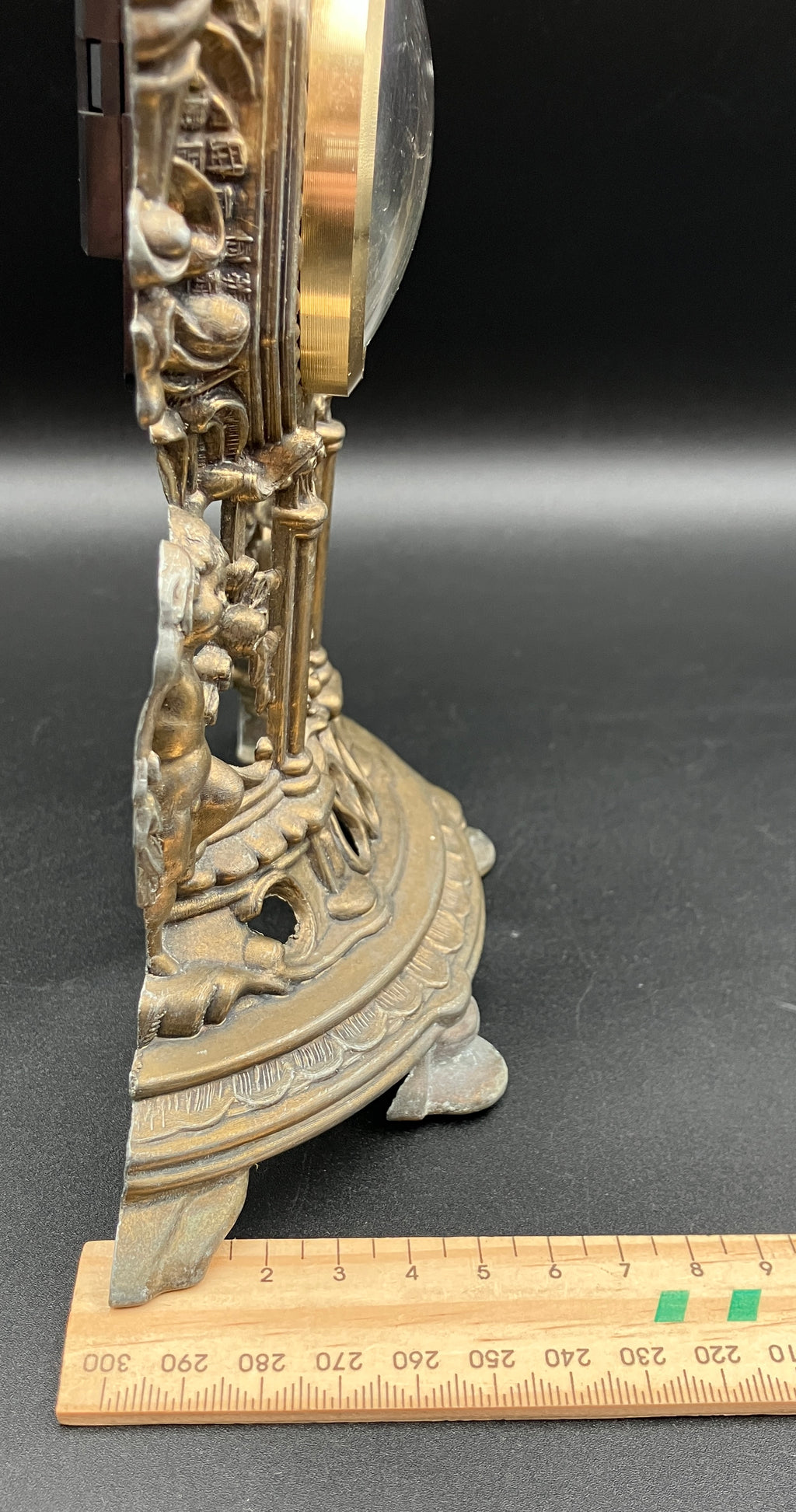 Vintage Brass Italian Clock Buvol Mantel Clock With Cupids - See Video Working
