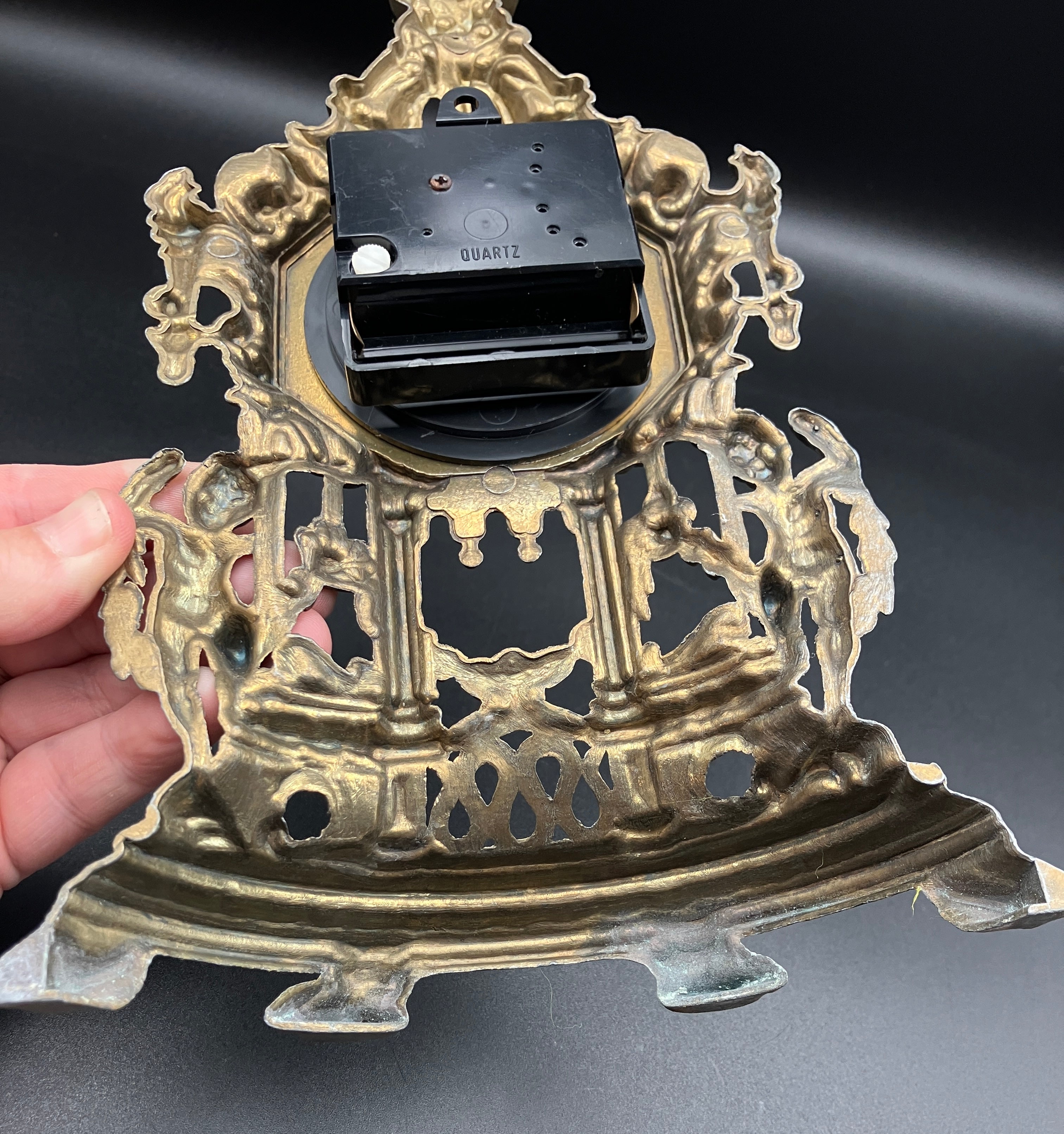 Vintage Brass Italian Clock Buvol Mantel Clock With Cupids - See Video Working