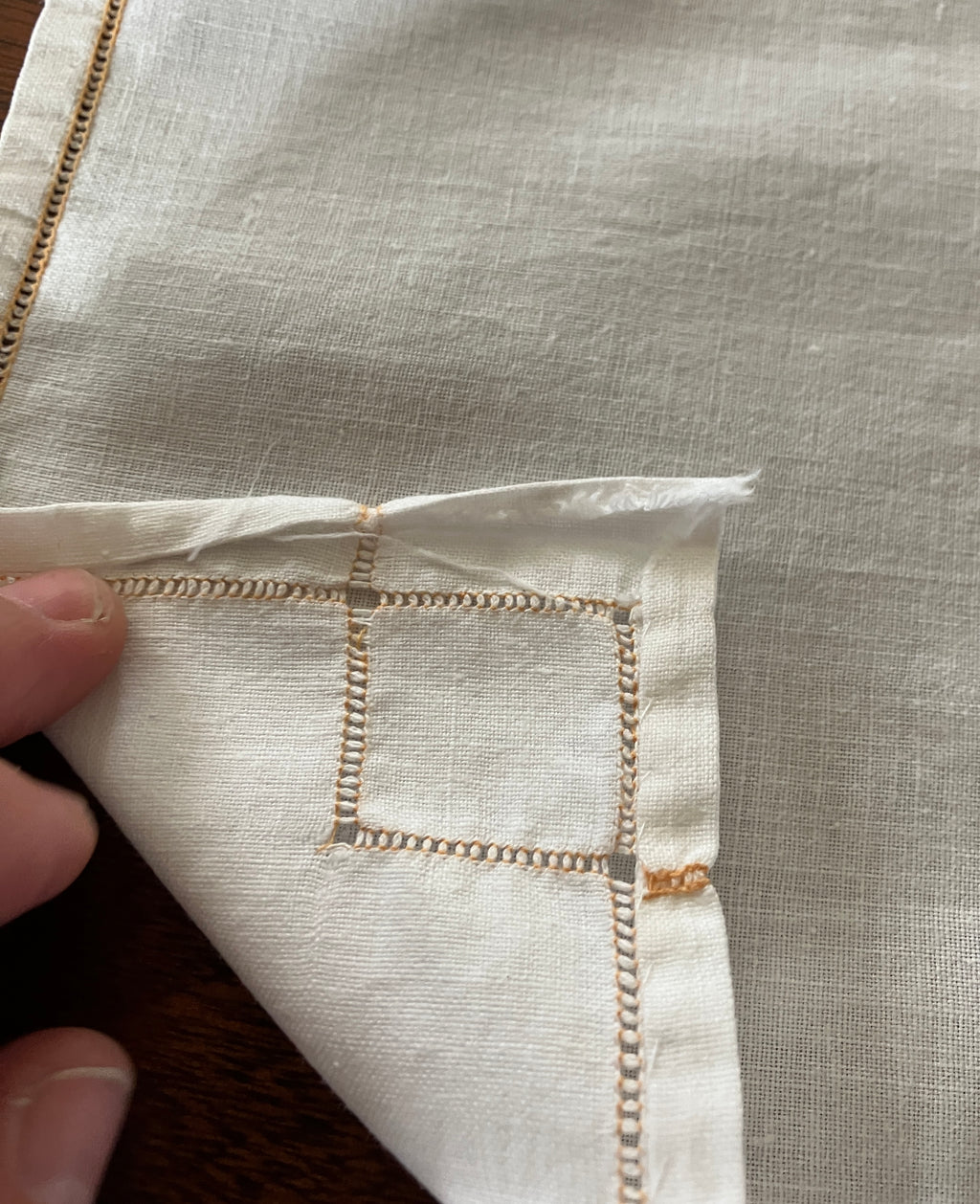 Vintage Cross Stitch Tablecloth Floral With Borders 101cm X 103cm