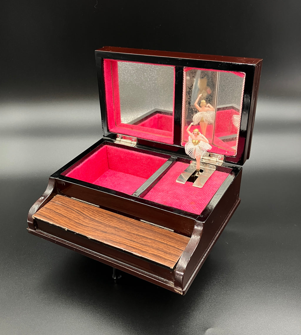 Vintage Grand Piano Jewellery Box Musical - Made In Japan - See Video