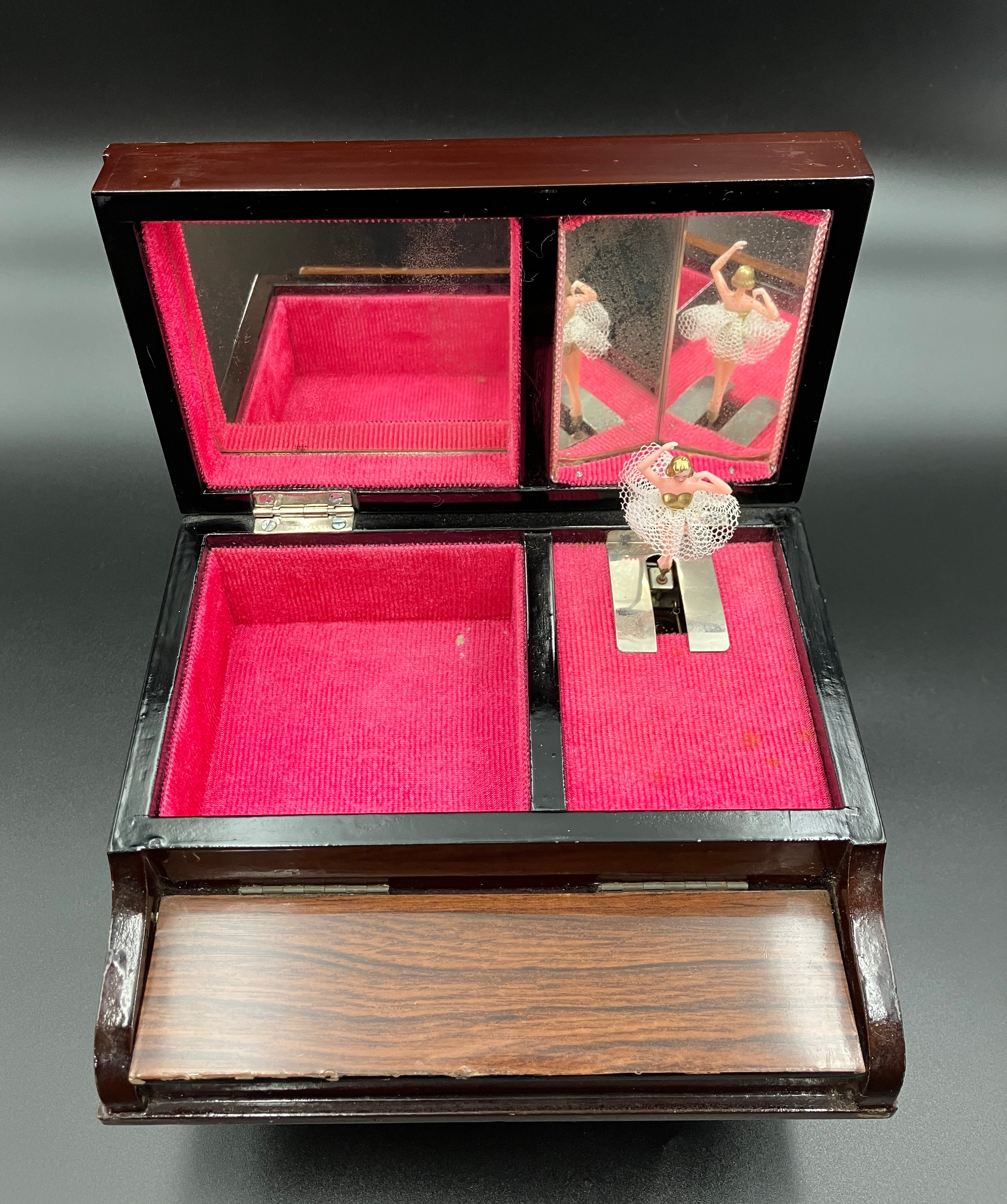 Vintage Grand Piano Jewellery Box Musical - Made In Japan - See Video