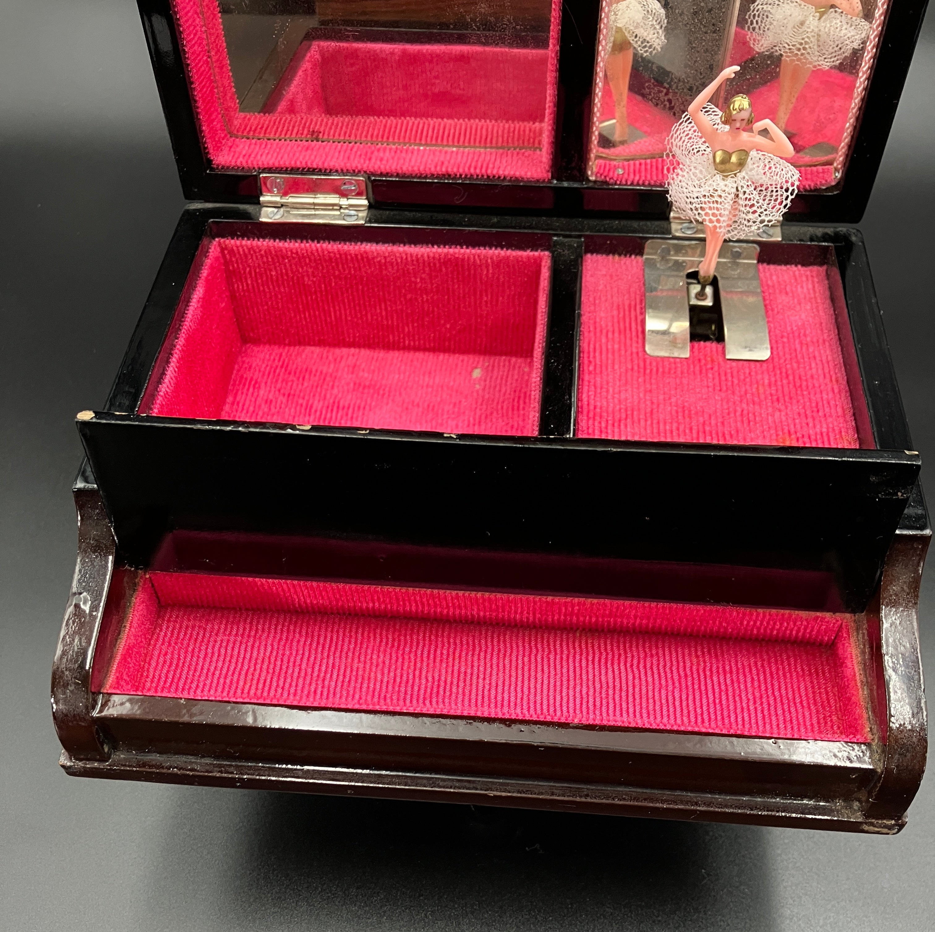 Vintage Grand Piano Jewellery Box Musical - Made In Japan - See Video