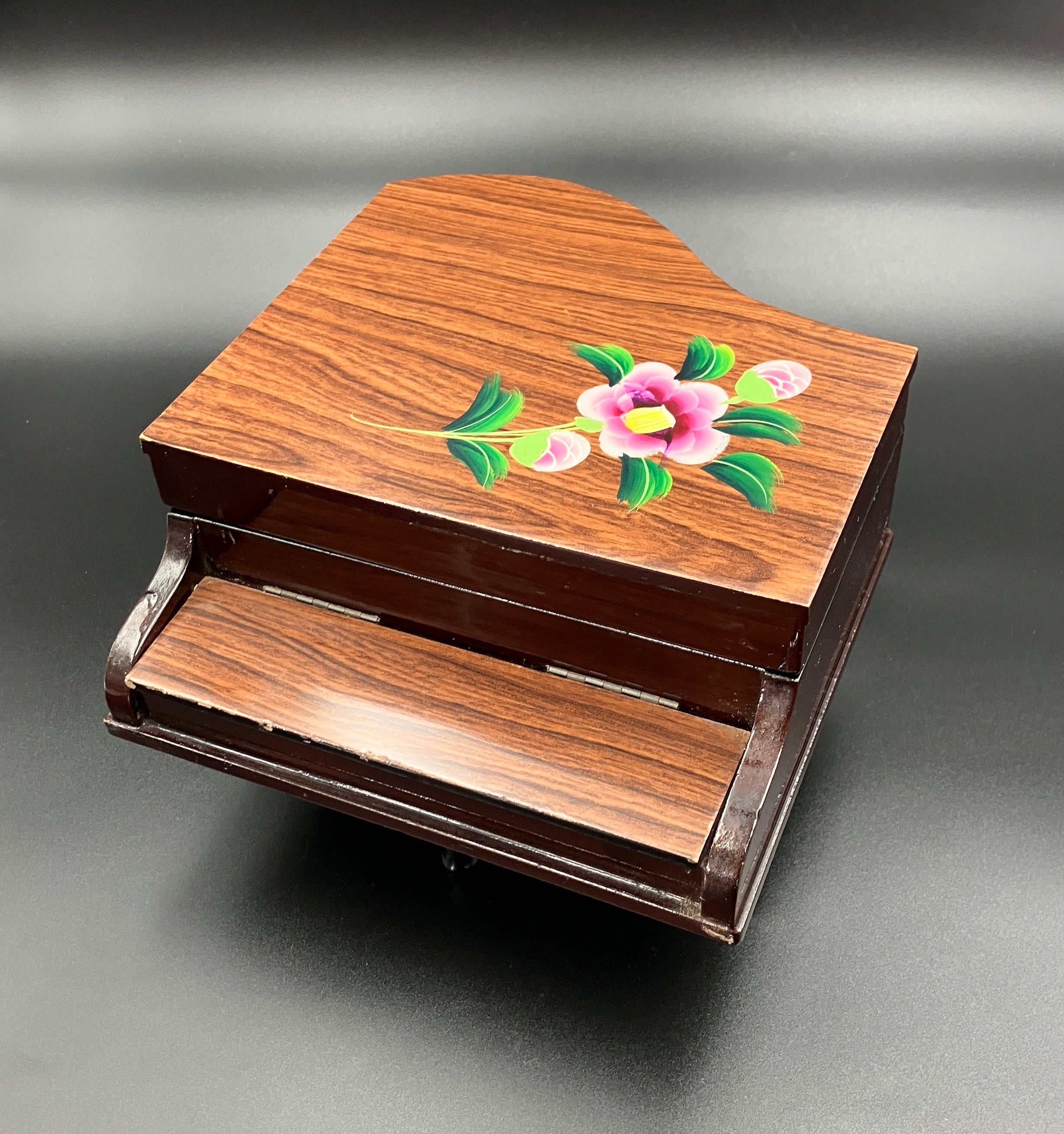 Vintage Grand Piano Jewellery Box Musical - Made In Japan - See Video