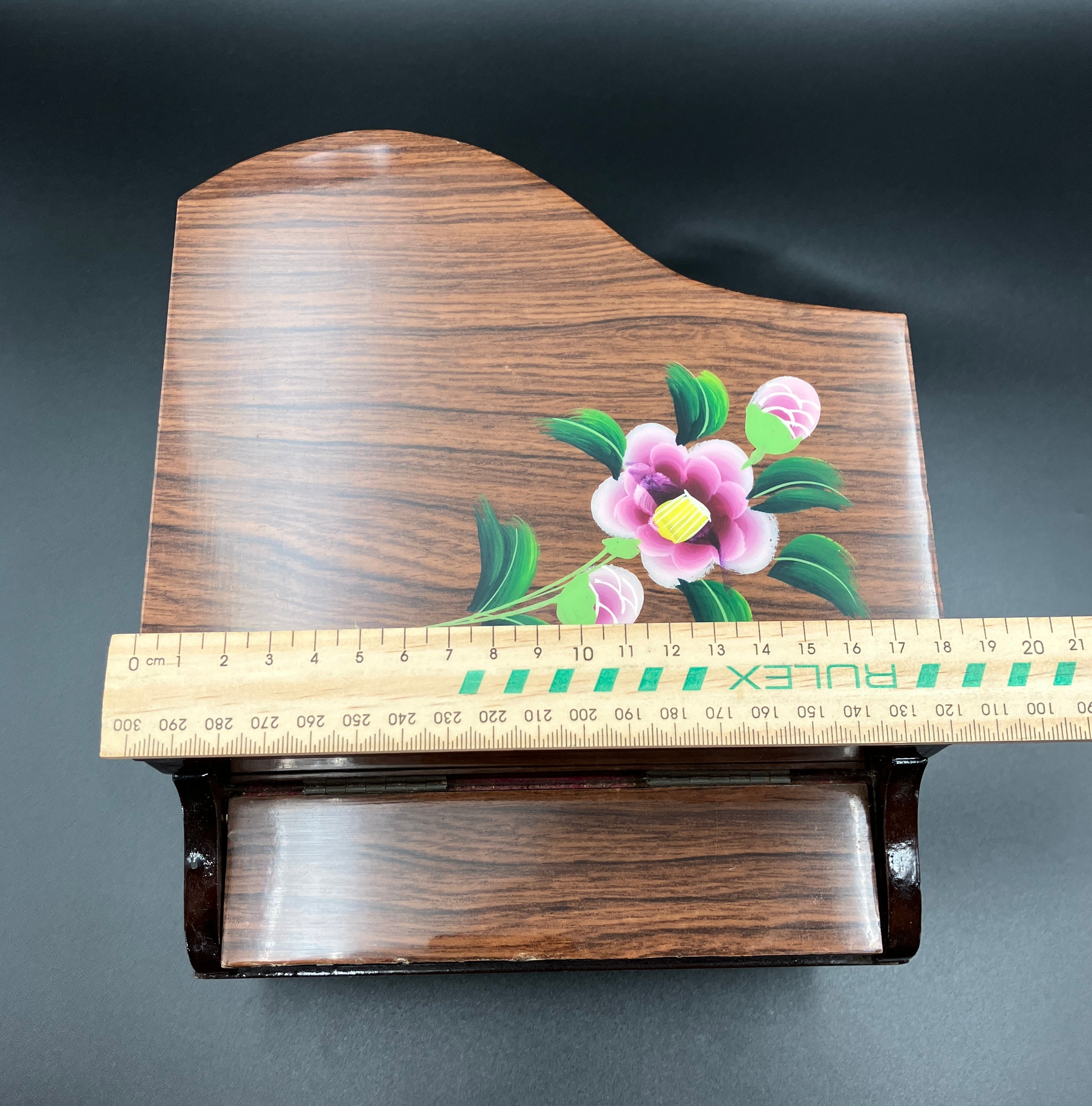 Vintage Grand Piano Jewellery Box Musical - Made In Japan - See Video