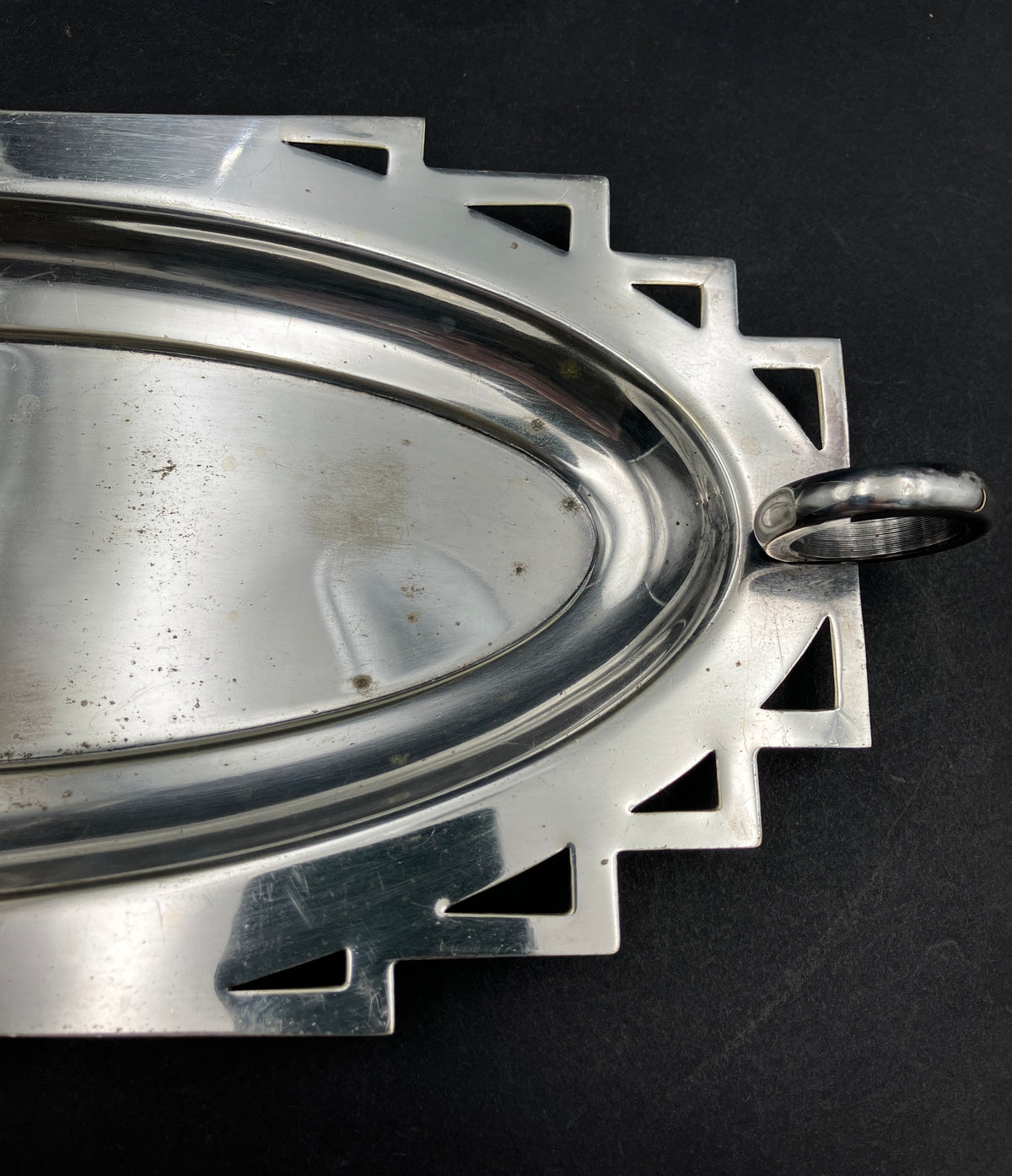 Art Deco Style Sandwich Sweets Tray EPNS Silver Plated By Newcraft