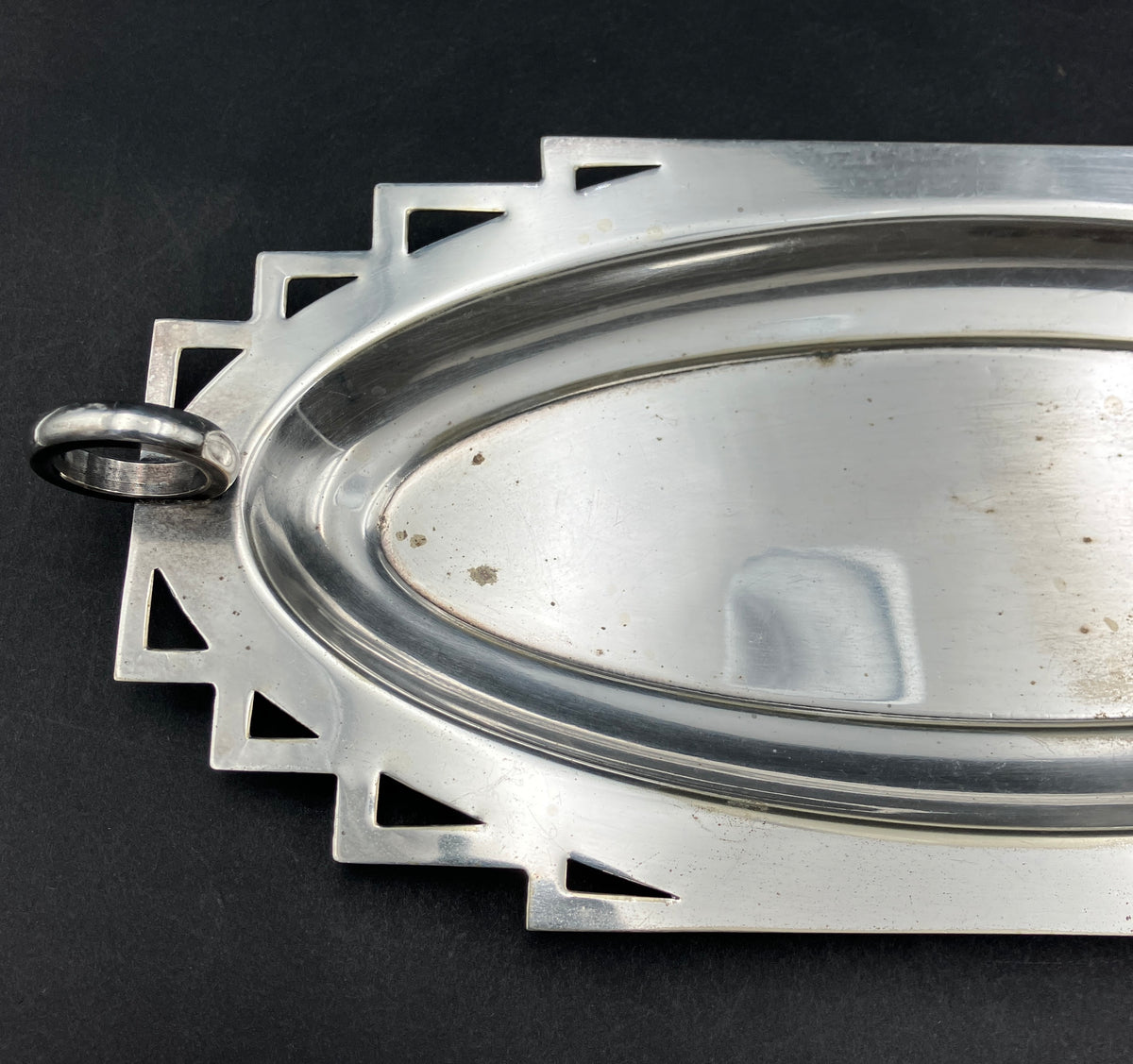 Art Deco Style Sandwich Sweets Tray EPNS Silver Plated By Newcraft