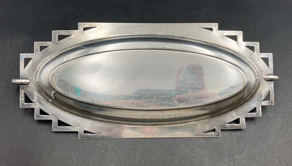 Art Deco Style Sandwich Sweets Tray EPNS Silver Plated By Newcraft