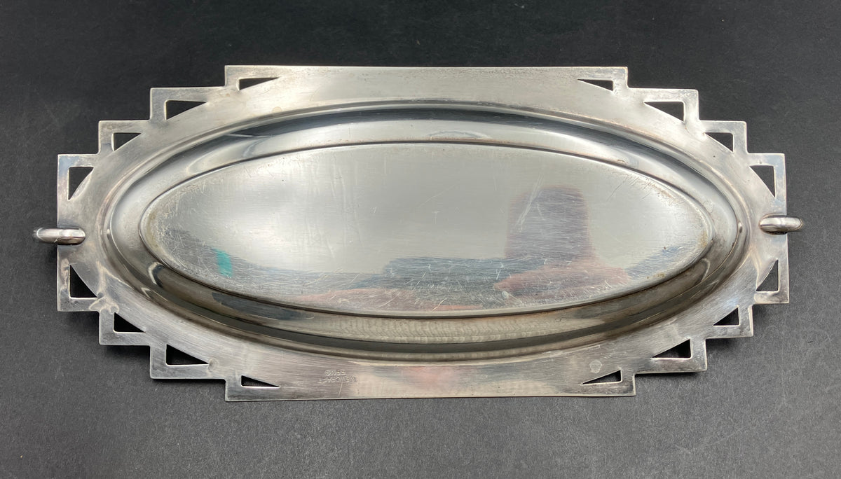 Art Deco Style Sandwich Sweets Tray EPNS Silver Plated By Newcraft