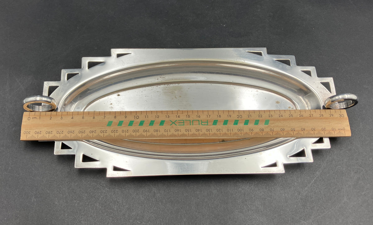 Art Deco Style Sandwich Sweets Tray EPNS Silver Plated By Newcraft
