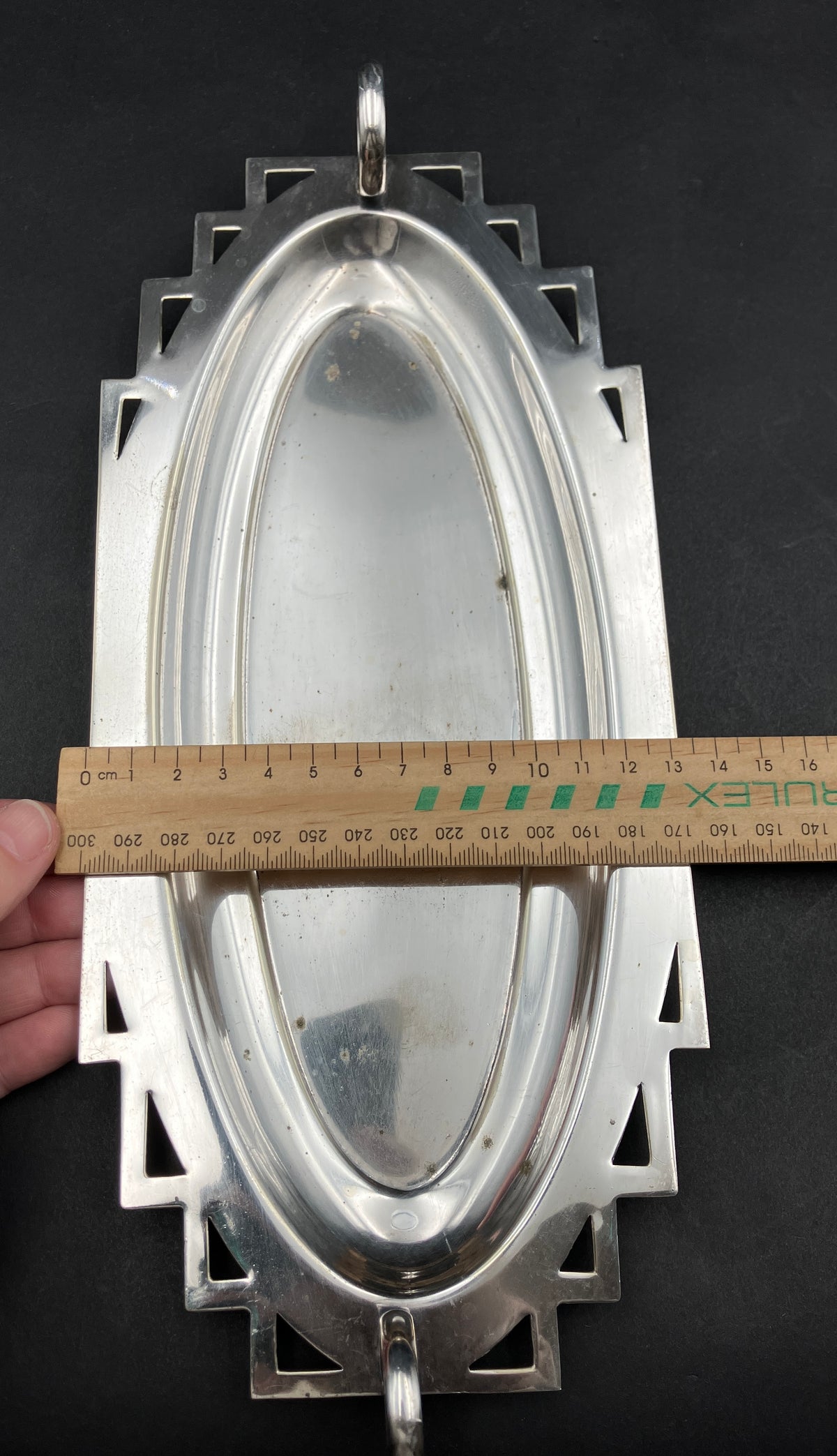 Art Deco Style Sandwich Sweets Tray EPNS Silver Plated By Newcraft