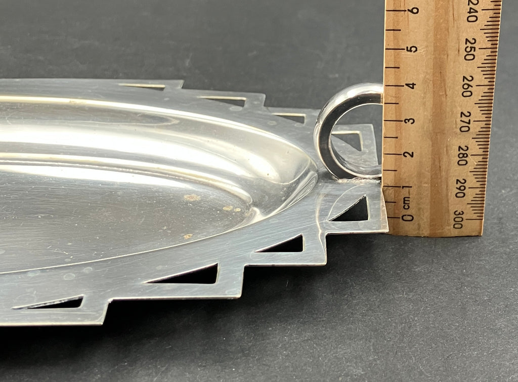 Art Deco Style Sandwich Sweets Tray EPNS Silver Plated By Newcraft