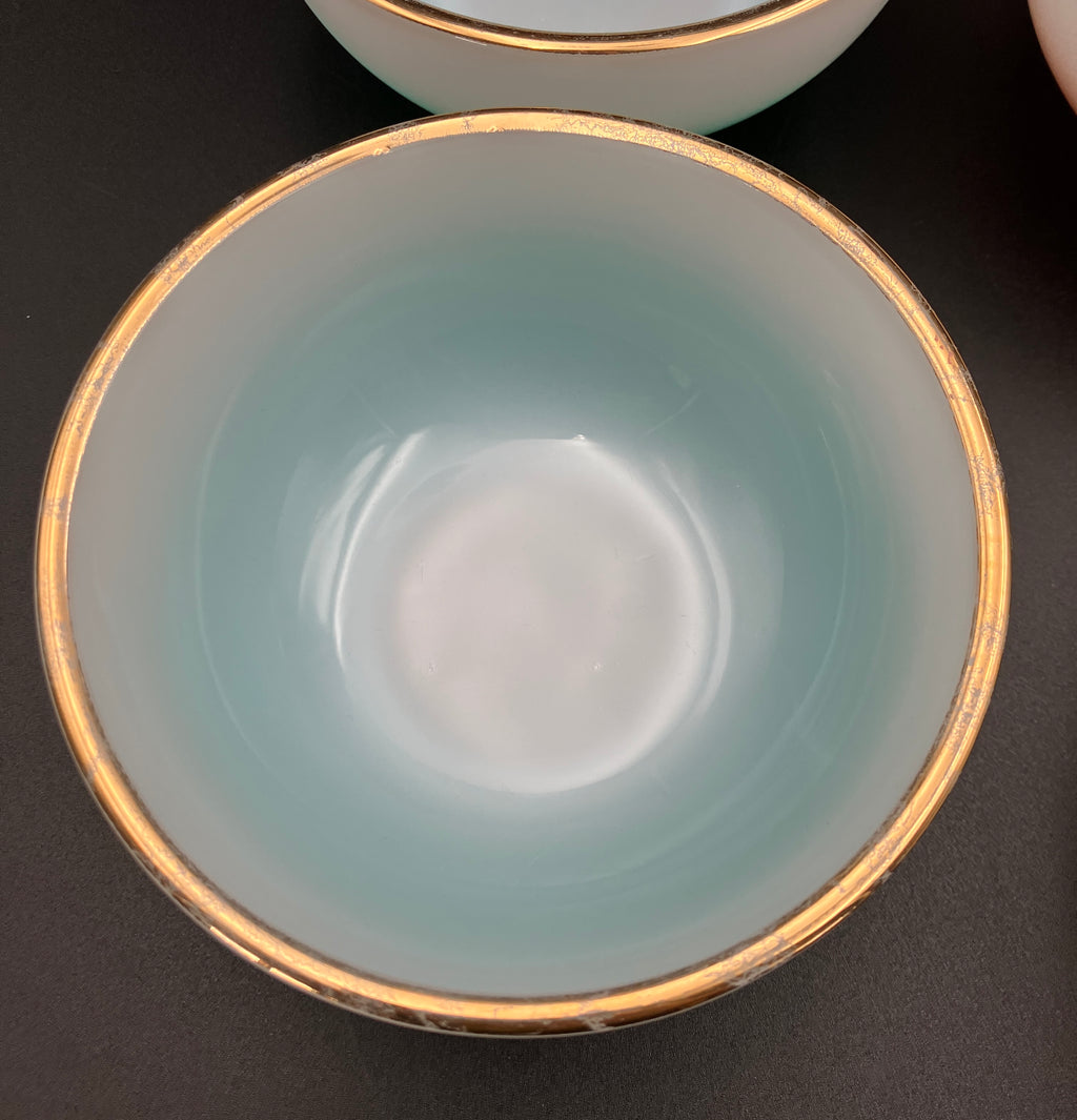 Vintage Fire King Bowls Harlequin Ombre Bowls Dessert / Cereal Bowls 6pc Set