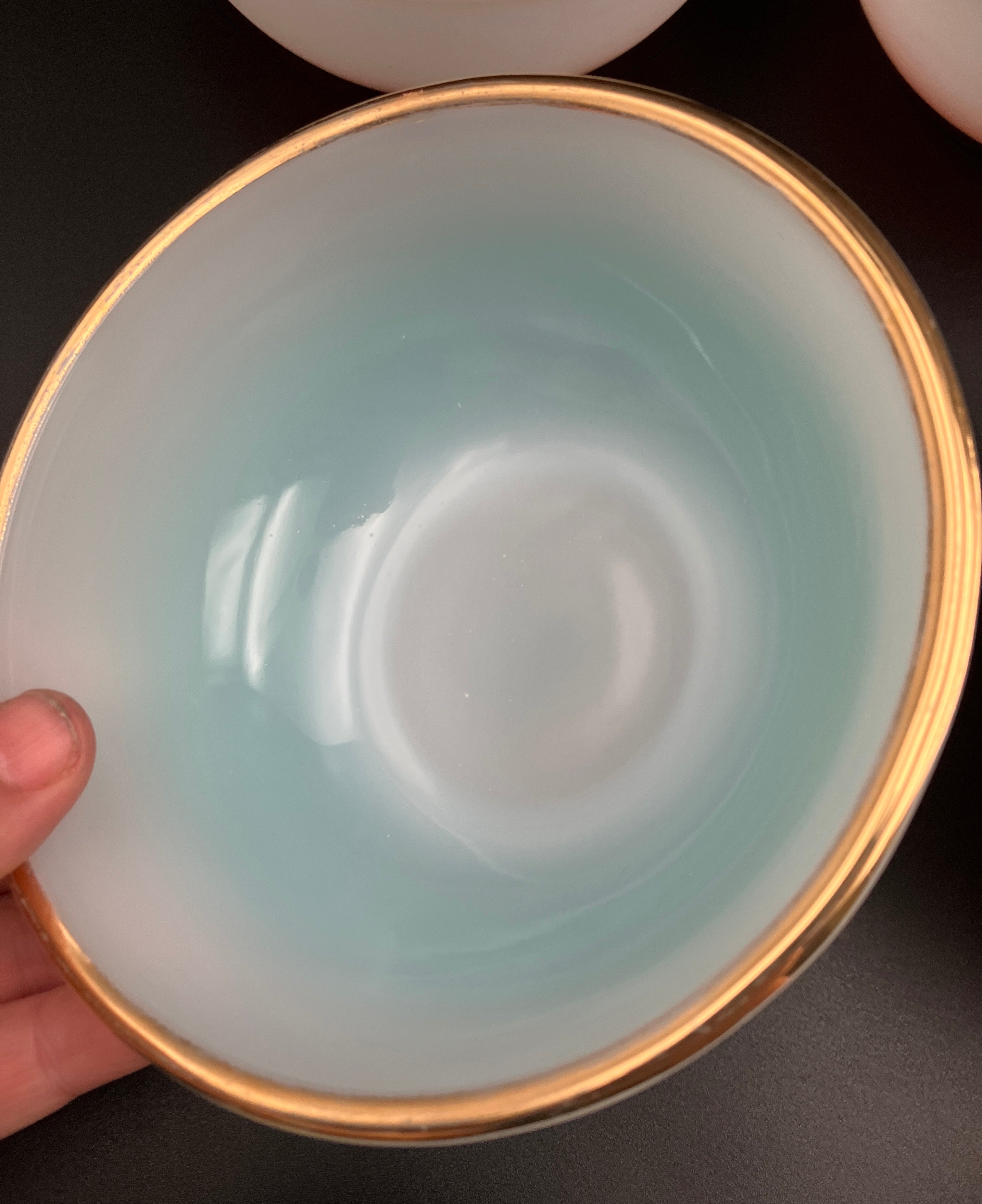 Vintage Fire King Bowls Harlequin Ombre Bowls Dessert / Cereal Bowls 6pc Set