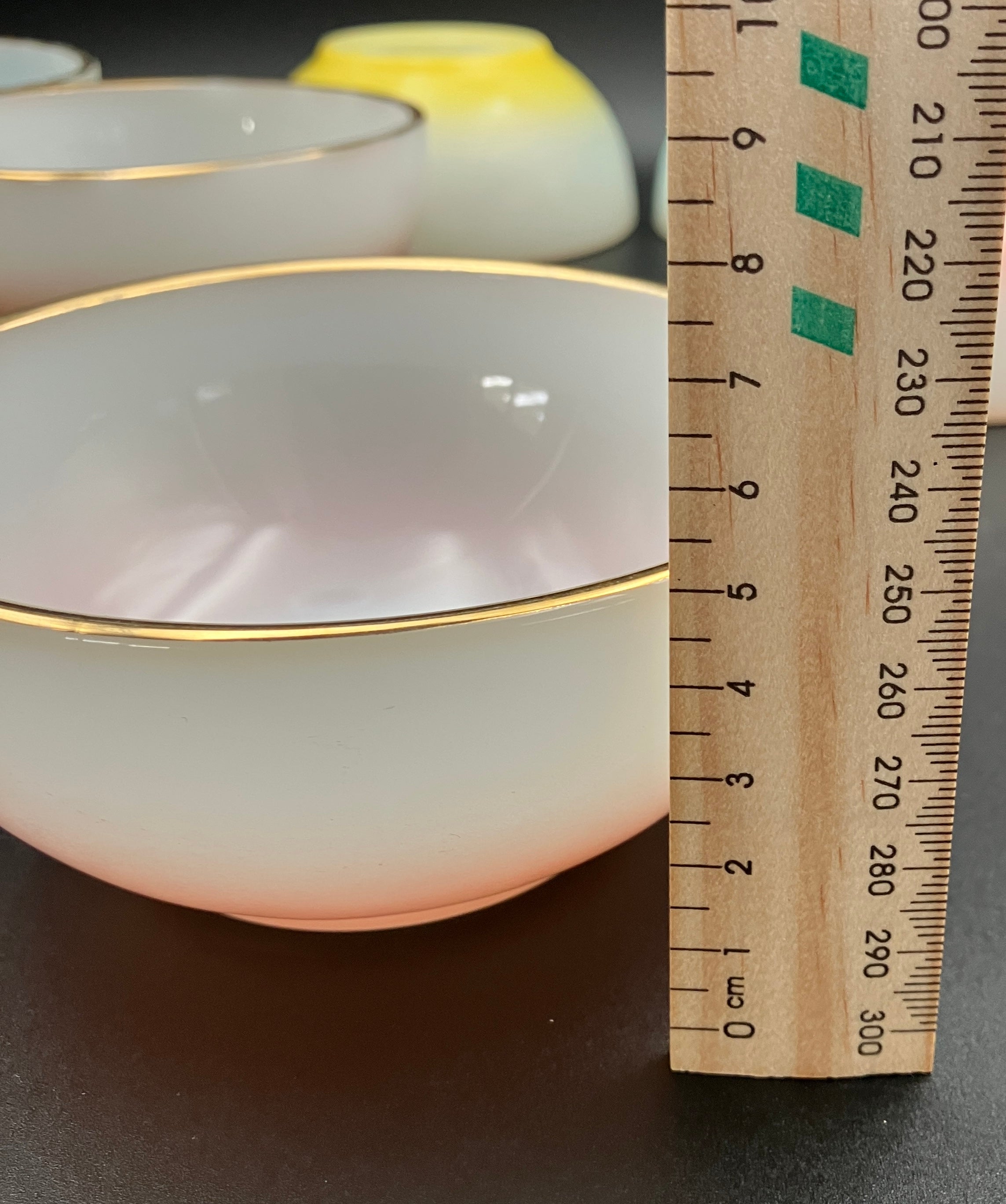 Vintage Fire King Bowls Harlequin Ombre Bowls Dessert / Cereal Bowls 6pc Set