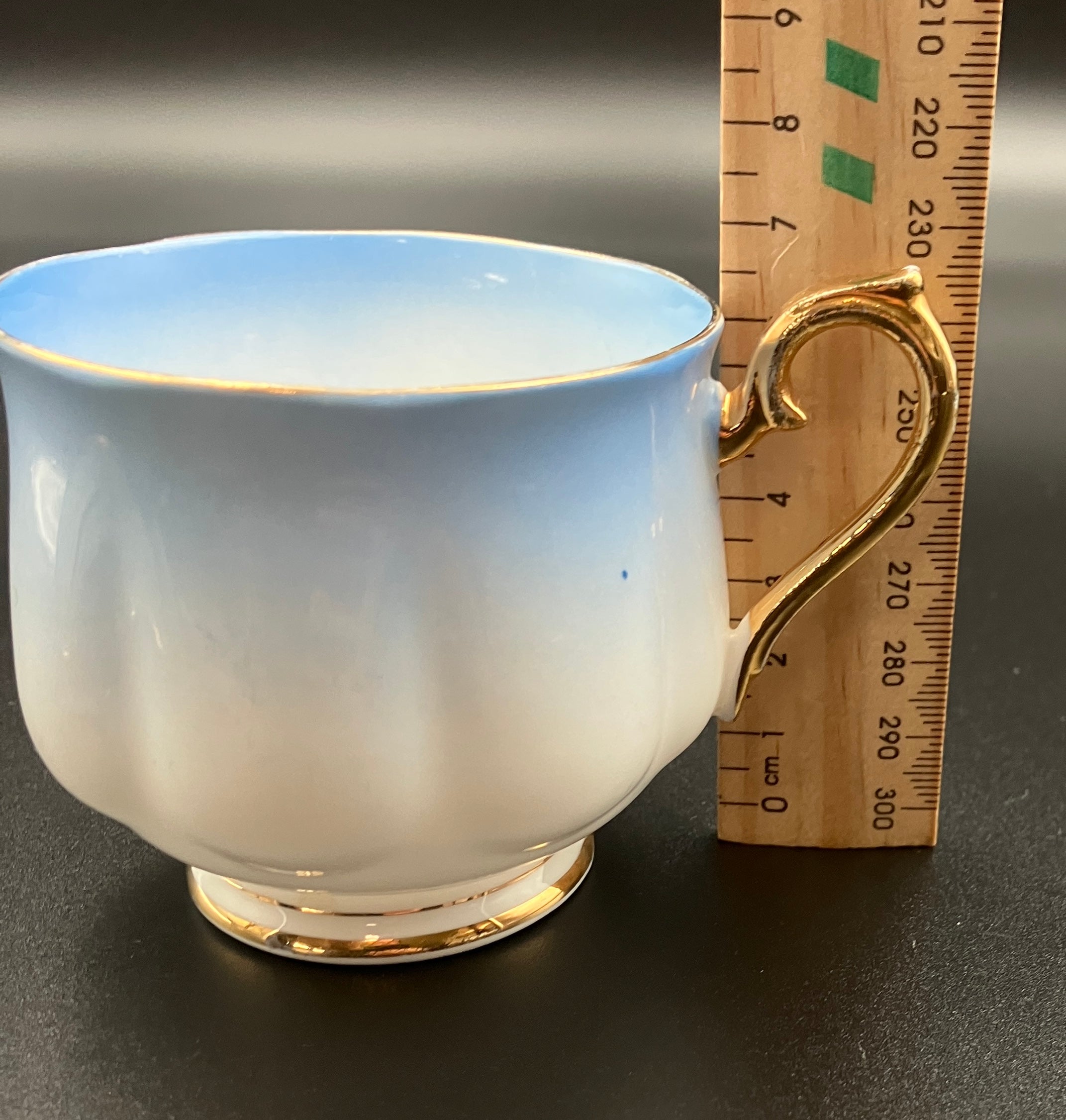 Vintage Royal Albert Rainbow Bone China Trio Teacups 6 Sets Blue, Green, Purple