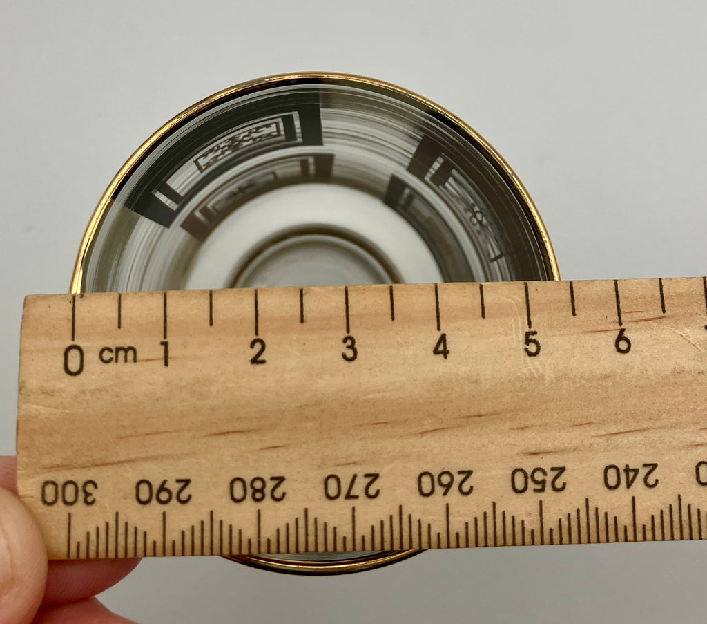 Mid-Century Modern Atomic Period Glasses with Gold Starbursts Lot Of 6 VGC