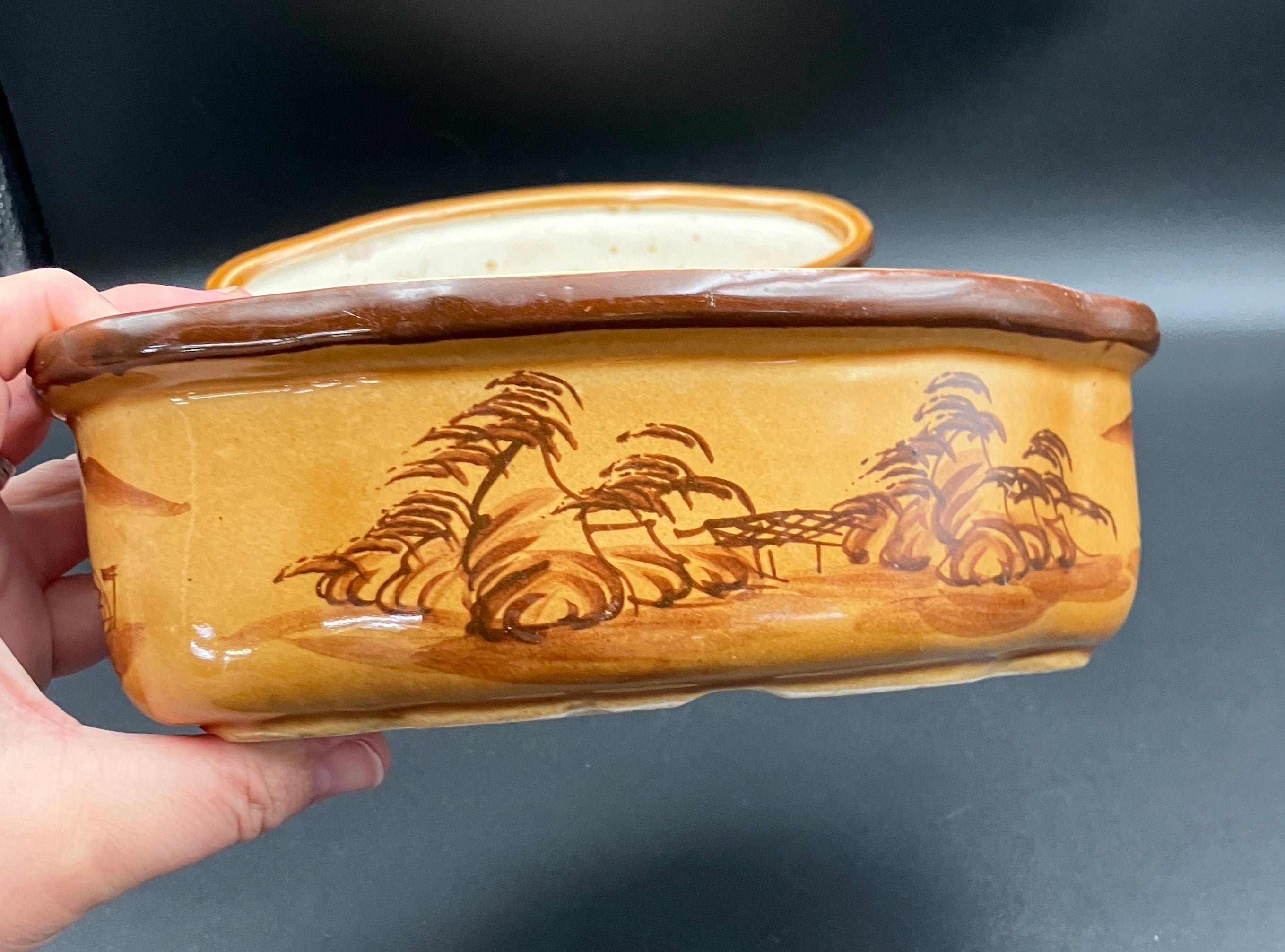 Vintage Bonsai Pots - Matching Pair Vietnam 22cm Length X 6.5cm Depth