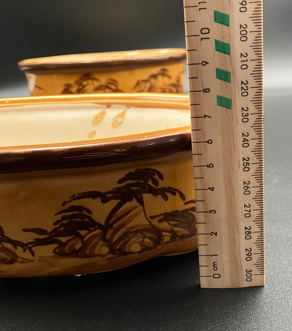 Vintage Bonsai Pots - Matching Pair Vietnam 22cm Length X 6.5cm Depth