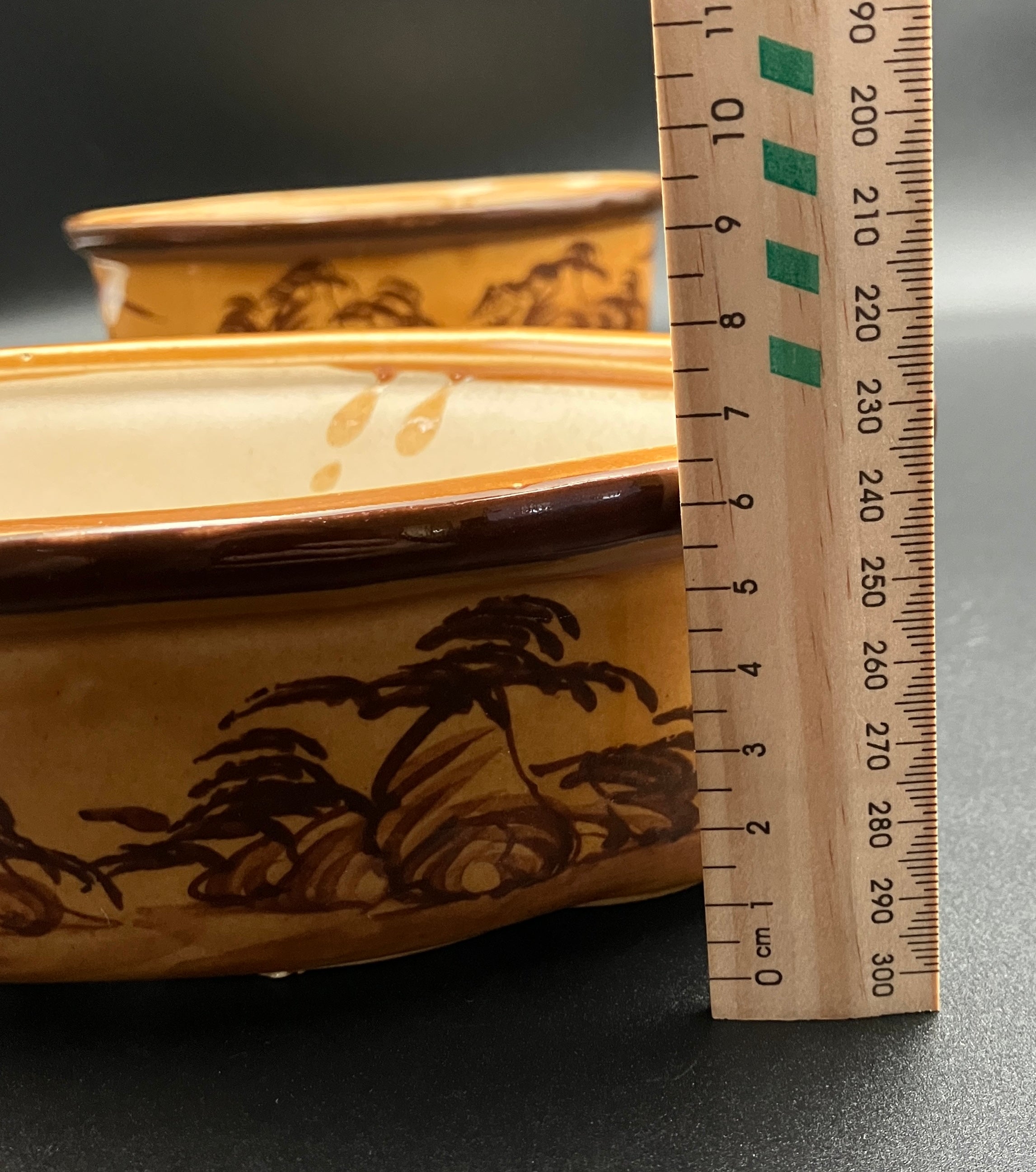 Vintage Bonsai Pots - Matching Pair Vietnam 22cm Length X 6.5cm Depth