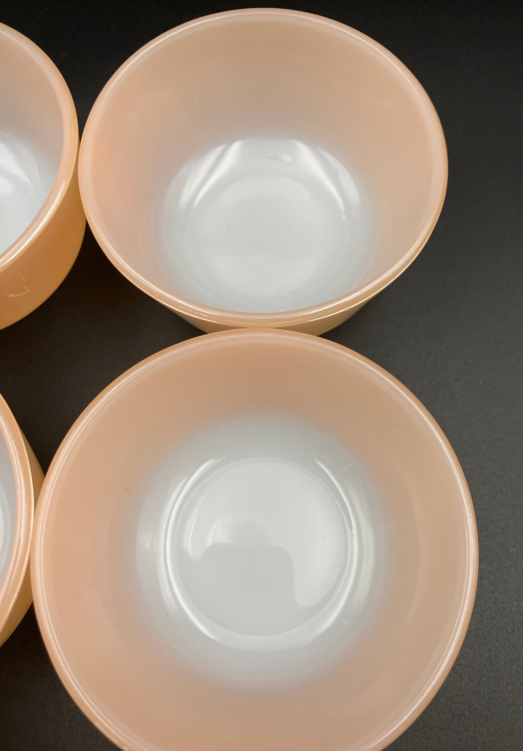 Fire King Peach Lustre Bowls Small 6 oz Set Of Six - Vintage Made USA