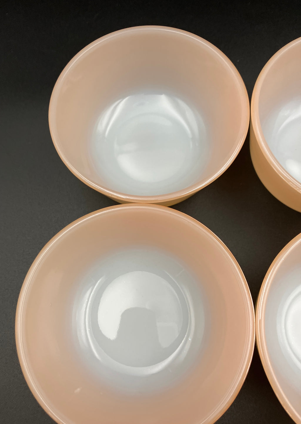 Fire King Peach Lustre Bowls Small 6 oz Set Of Six - Vintage Made USA