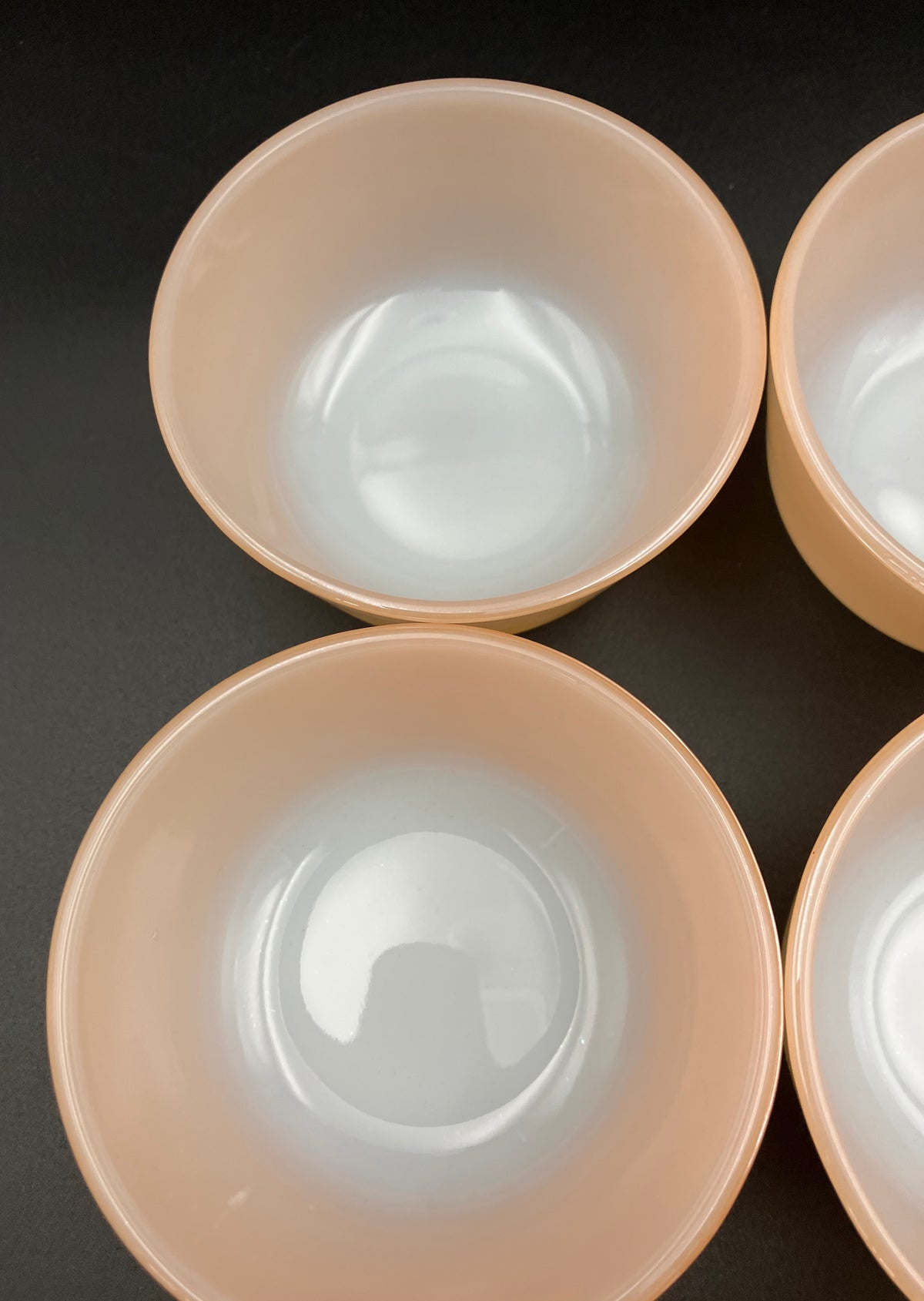 Fire King Peach Lustre Bowls Small 6 oz Set Of Six - Vintage Made USA