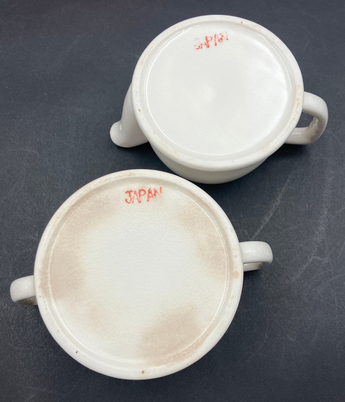 Vintage Anodised Teapot Creamer And Sugar Pot Set Red Anodised Made In Japan