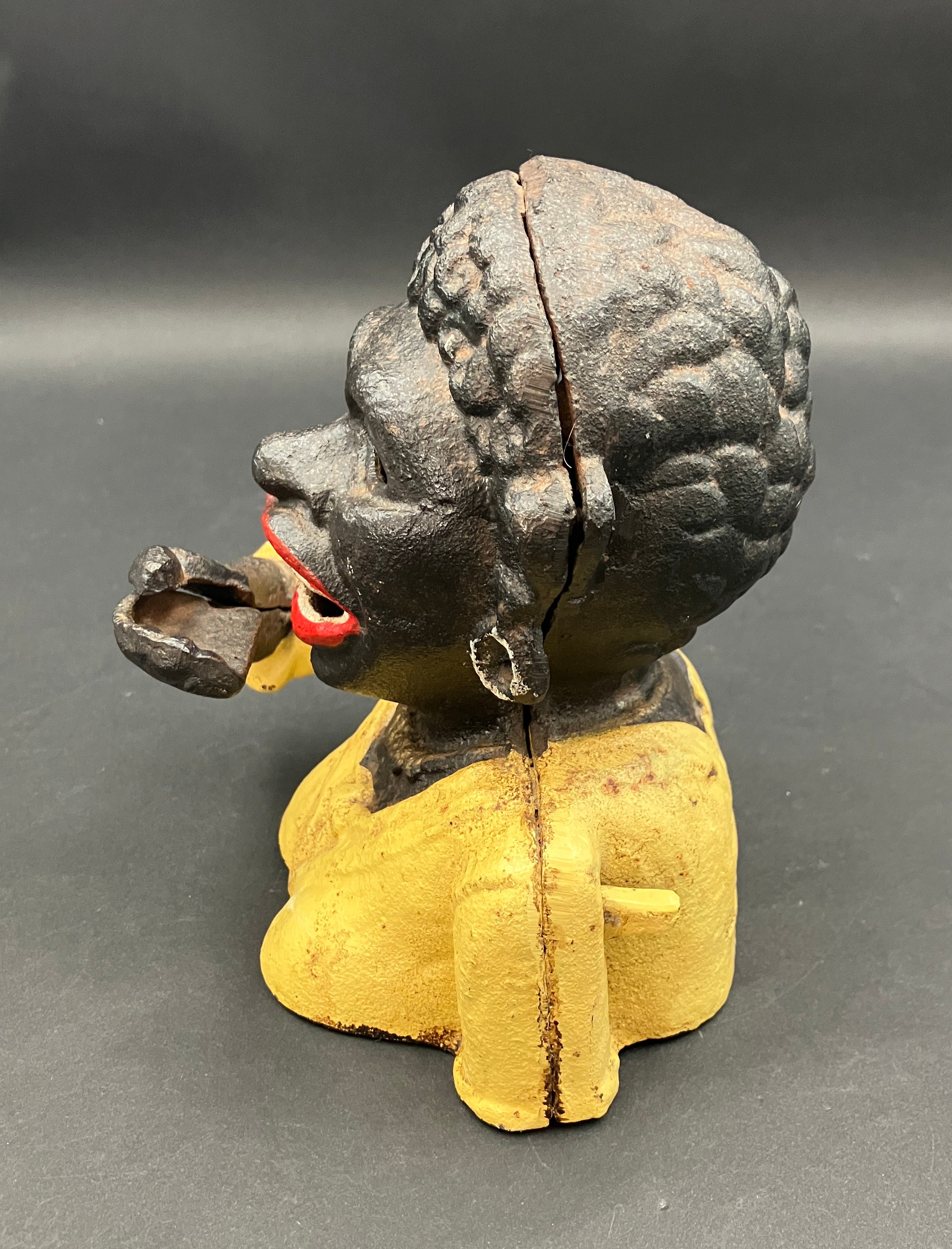 Antique "Dinah" Cast Iron Mechanical Coin Bank Working - J E Steven’s 1890