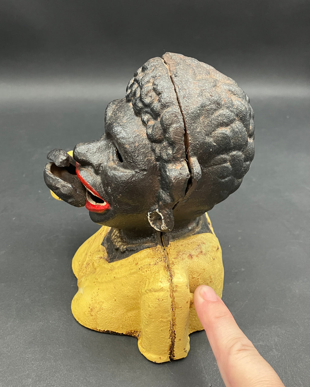 Antique "Dinah" Cast Iron Mechanical Coin Bank Working - J E Steven’s 1890