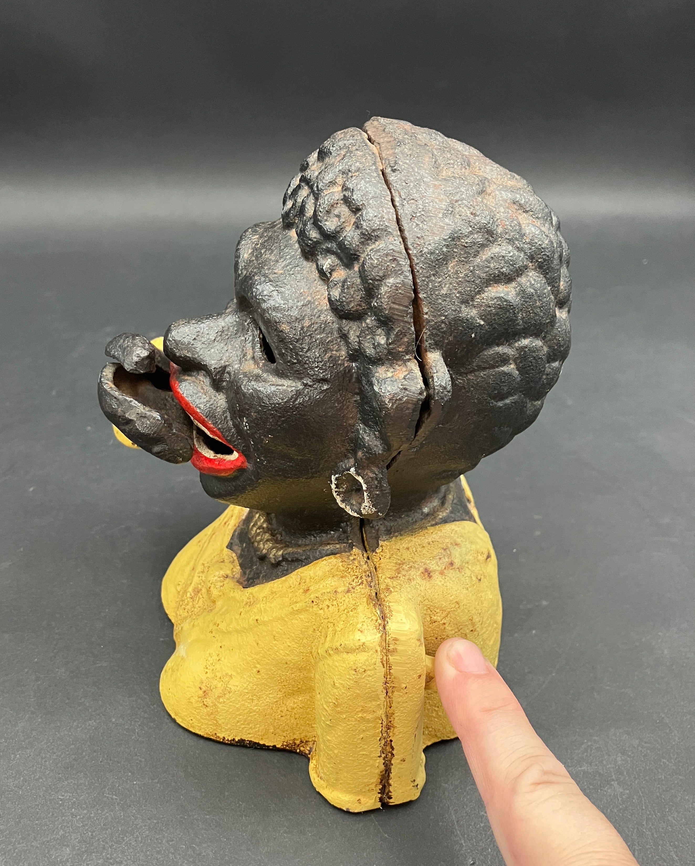 Antique "Dinah" Cast Iron Mechanical Coin Bank Working - J E Steven’s 1890