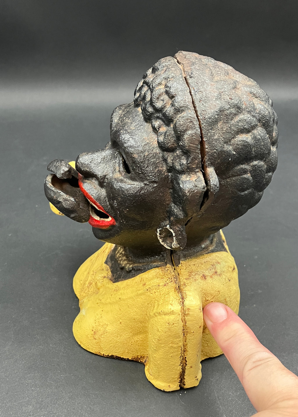 Antique "Dinah" Cast Iron Mechanical Coin Bank Working - J E Steven’s 1890