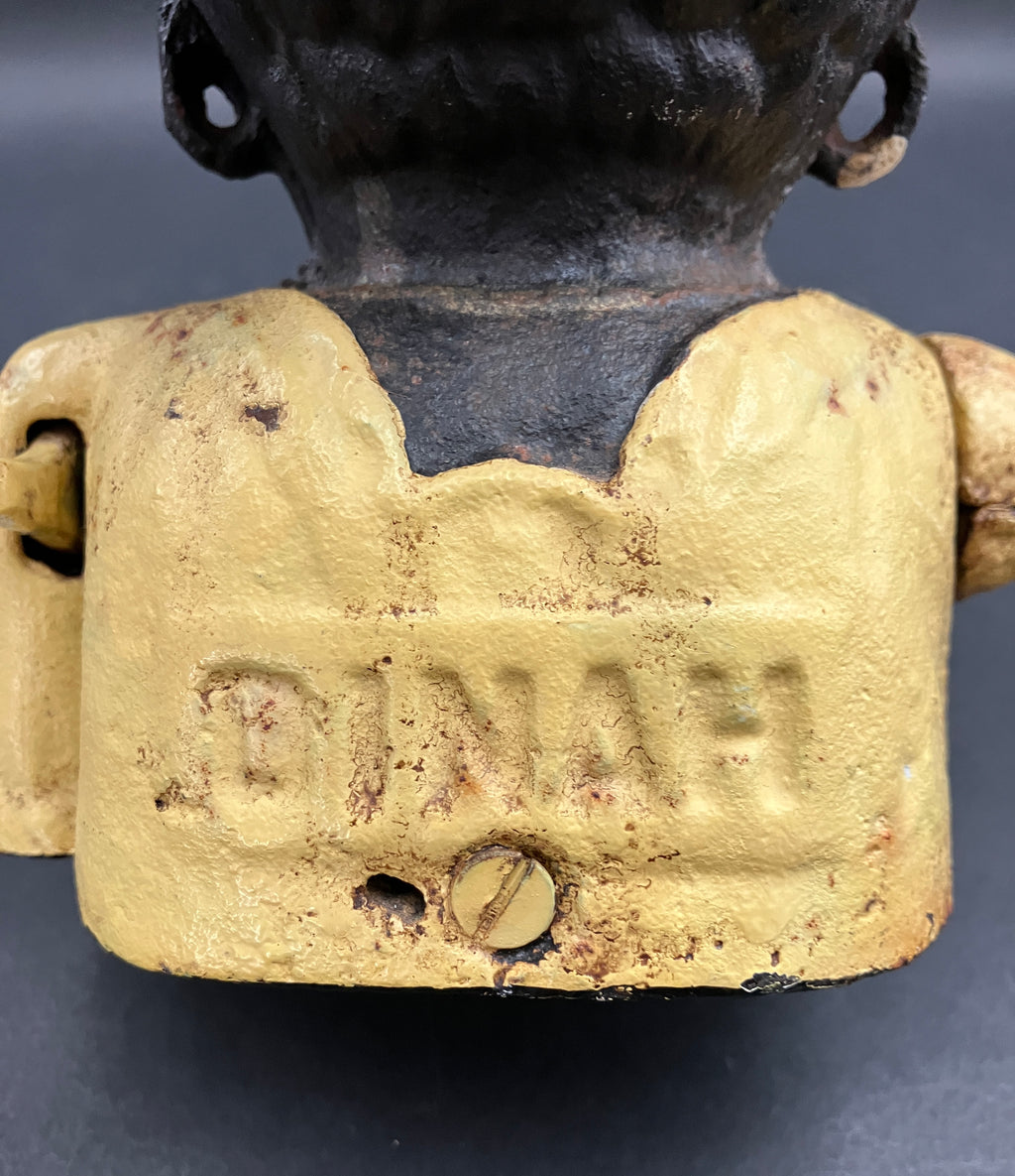 Antique "Dinah" Cast Iron Mechanical Coin Bank Working - J E Steven’s 1890