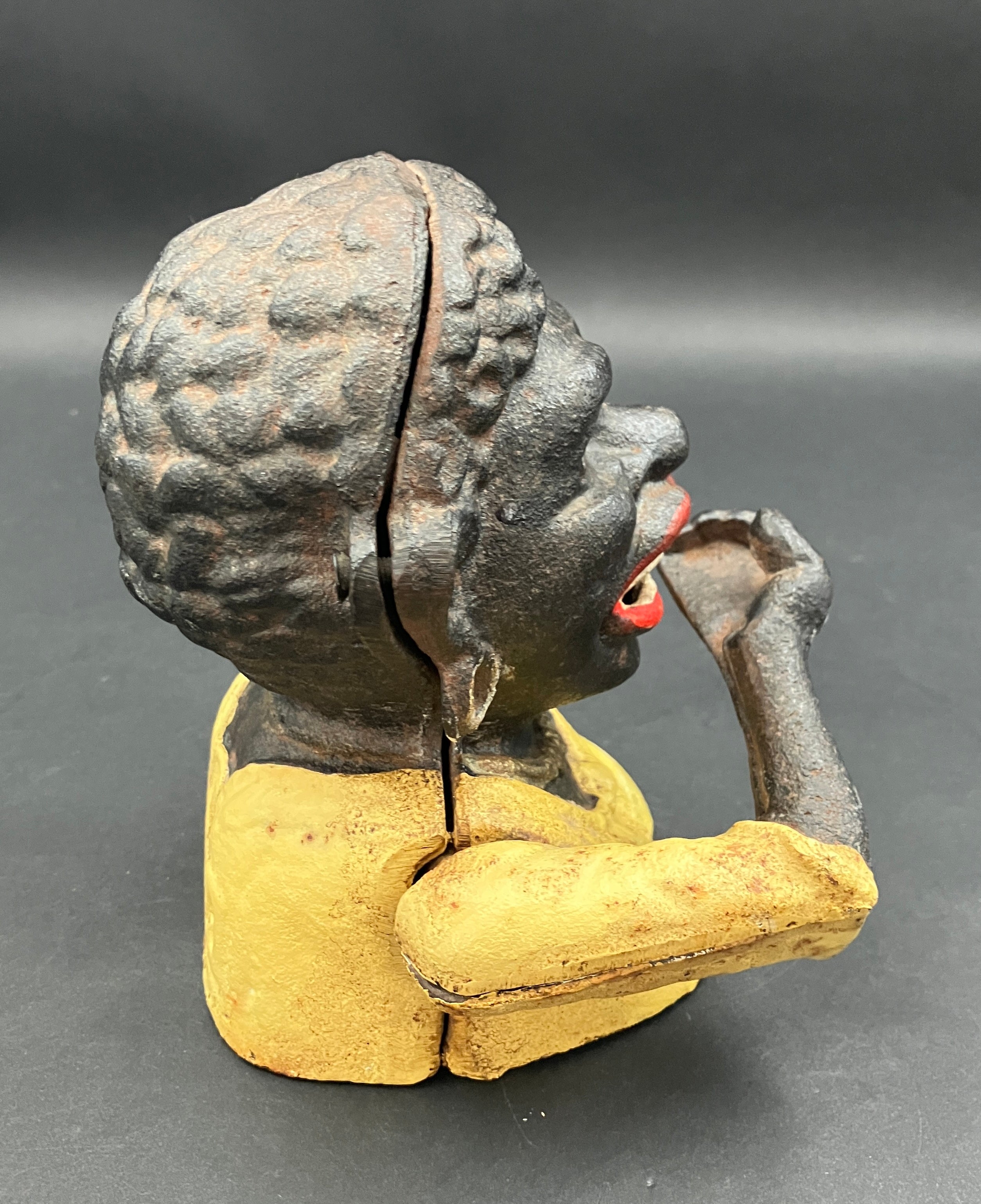 Antique "Dinah" Cast Iron Mechanical Coin Bank Working - J E Steven’s 1890