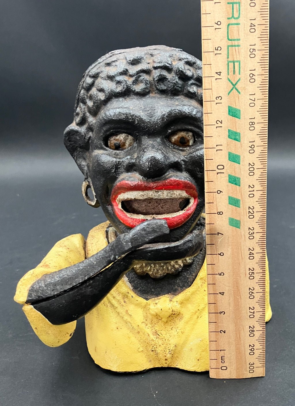 Antique "Dinah" Cast Iron Mechanical Coin Bank Working - J E Steven’s 1890
